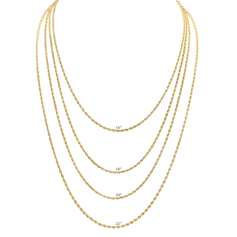 Classic Rope Chain Necklace in Solid 10k Gold Necklaces Estellacollection #product_description# 17845 10k 14k Layering Necklace #tag4# #tag5# #tag6# #tag7# #tag8# #tag9# #tag10# 16" Length