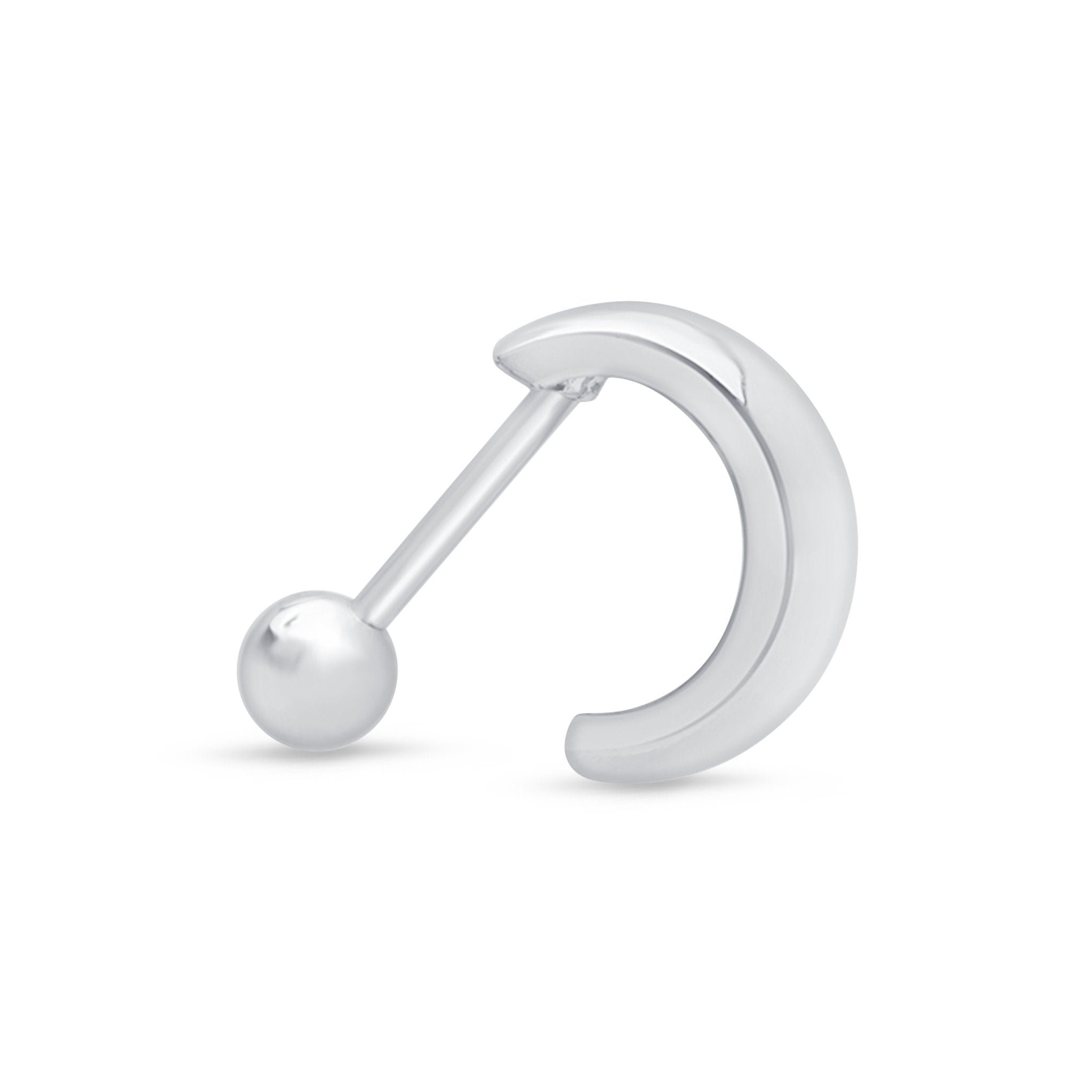 Bubble Hoop Illusion Ear Cuff Earring in Solid 14k White Gold