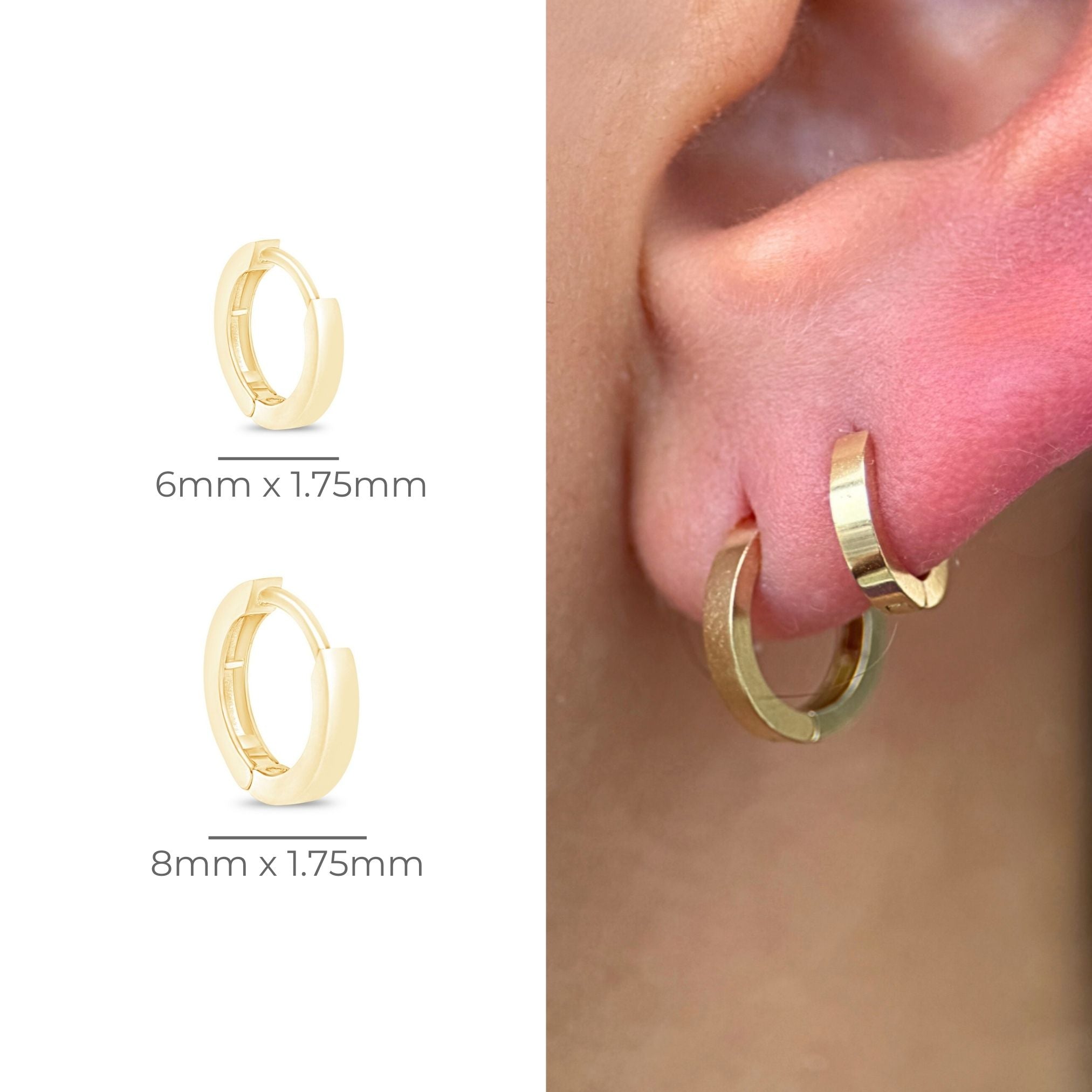 Gold Mini Hoop Earring in Solid 14k Yellow Gold