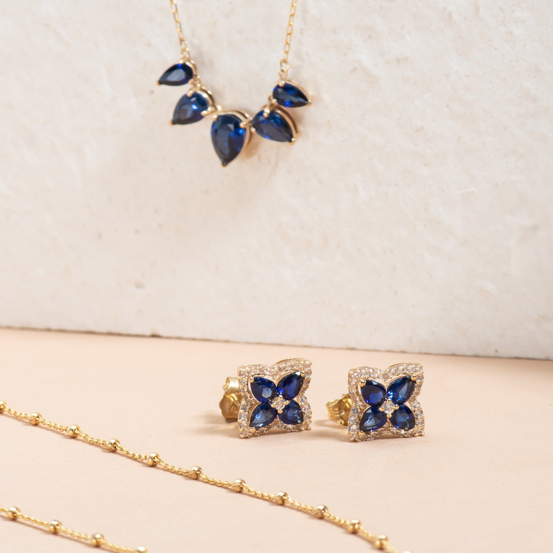 Blue Sapphire Clover Stud Earrings with White Sapphire Halo Earrings Estellacollection #product_description# 32657 10k Birthstone blue #tag4# #tag5# #tag6# #tag7# #tag8# #tag9# #tag10#