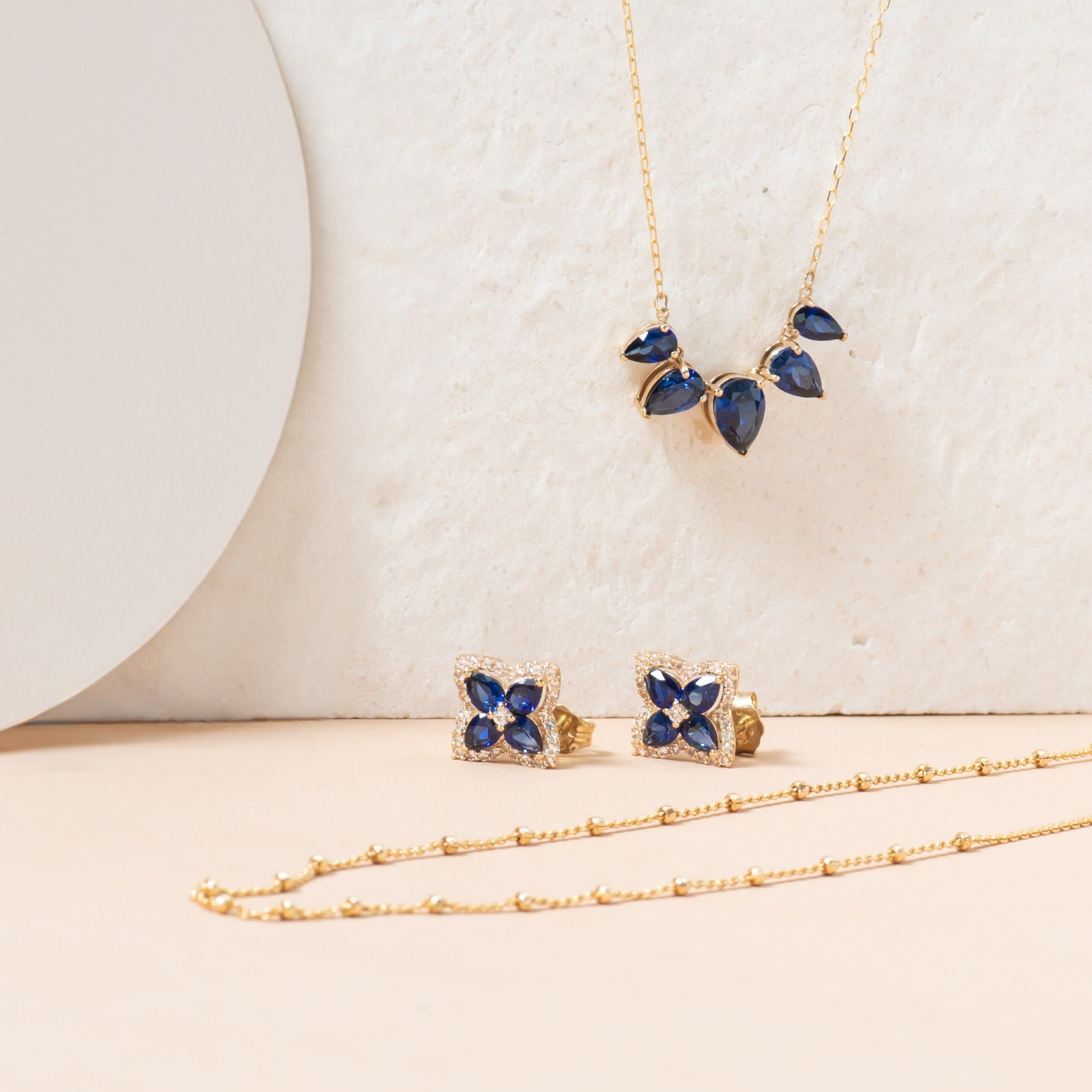 Blue Sapphire Clover Stud Earrings with White Sapphire Halo Earrings Estellacollection #product_description# 32657 10k Birthstone blue #tag4# #tag5# #tag6# #tag7# #tag8# #tag9# #tag10#