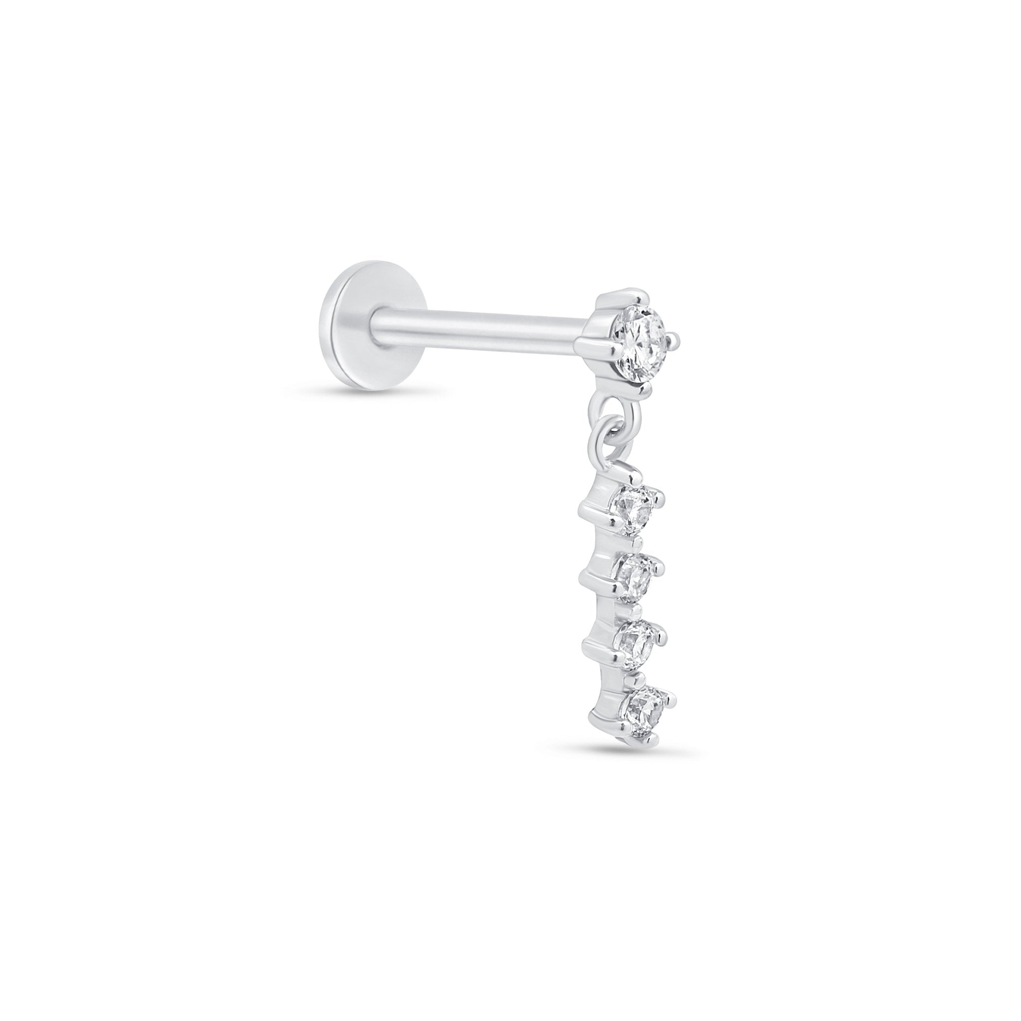 a pair of white gold and diamond earrings
