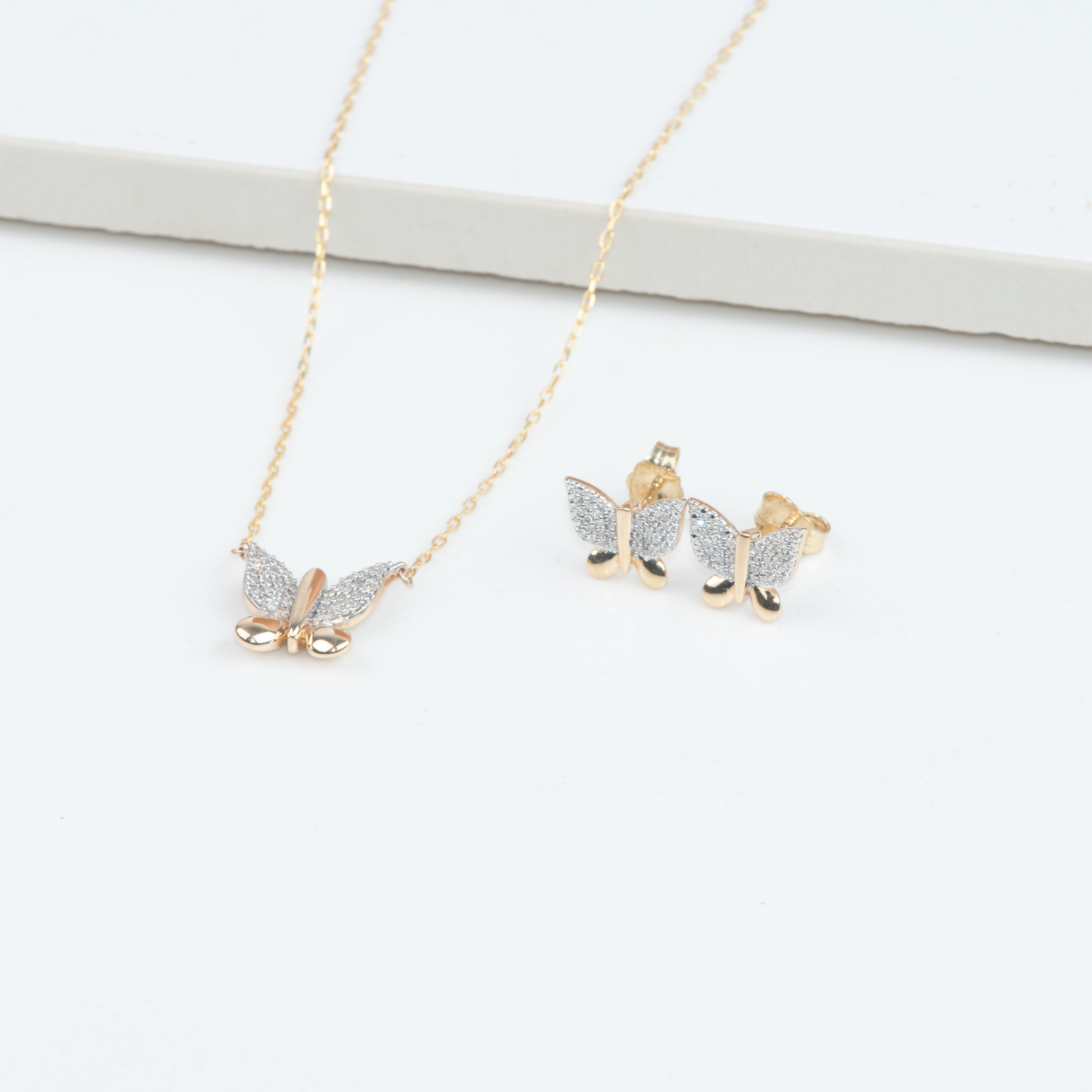 Diamond Butterfly Pendant Necklace Necklaces Estellacollection #product_description# 32703 10k April Birthstone Colorless Gemstone #tag4# #tag5# #tag6# #tag7# #tag8# #tag9# #tag10#