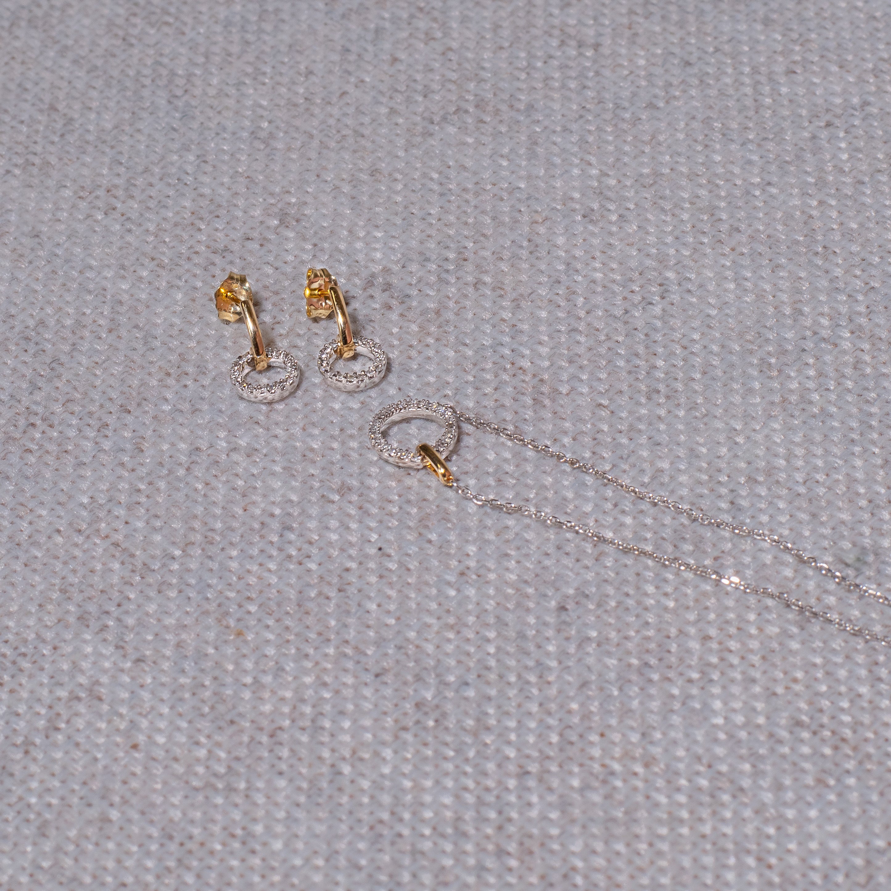 Dangling Diamond Eternity Circle Stud Earrings Earrings Estellacollection 32647 925 Diamond Made to Order