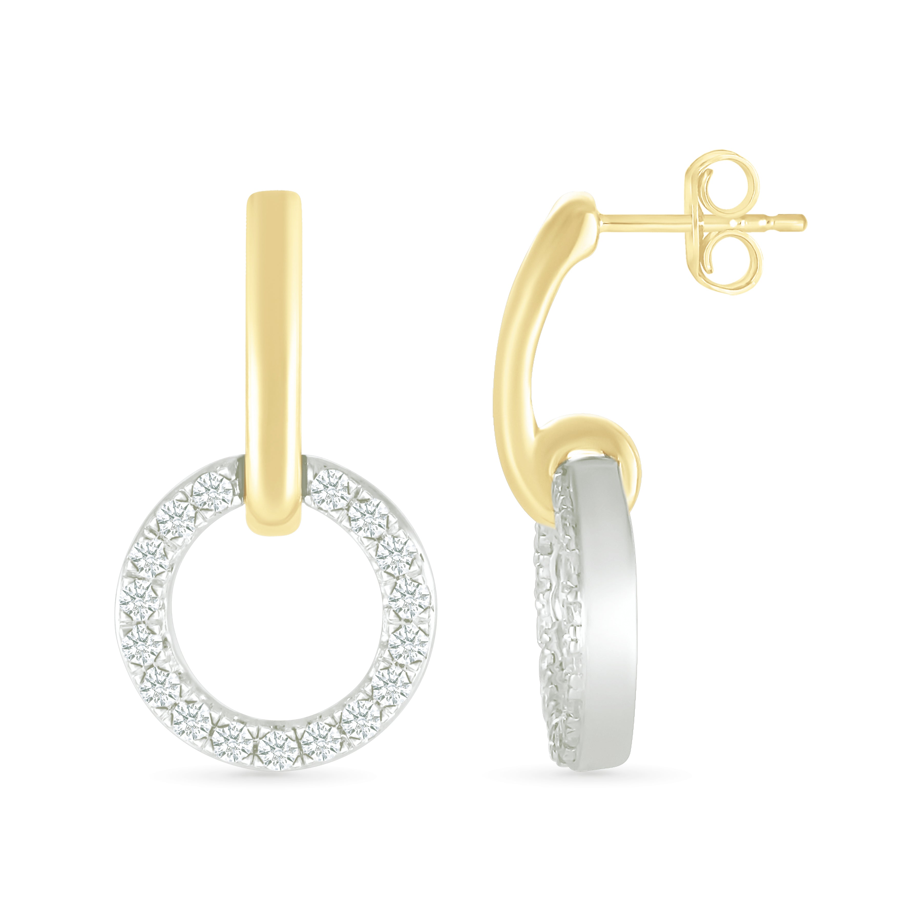 Dangling Diamond Eternity Circle Stud Earrings Earrings Estellacollection 32647 925 Diamond Made to Order