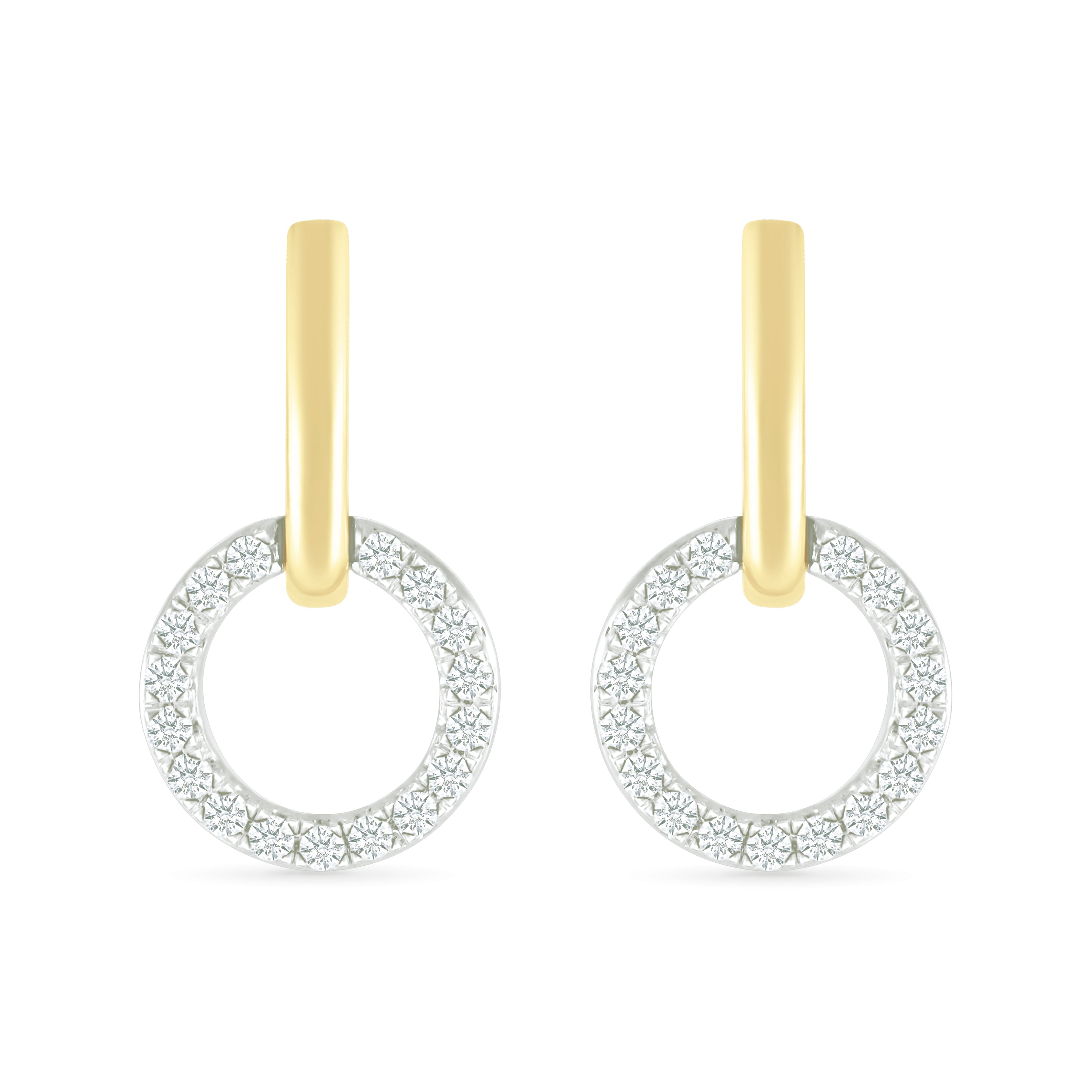 Dangling Diamond Eternity Circle Stud Earrings Earrings Estellacollection 32647 925 Diamond Made to Order