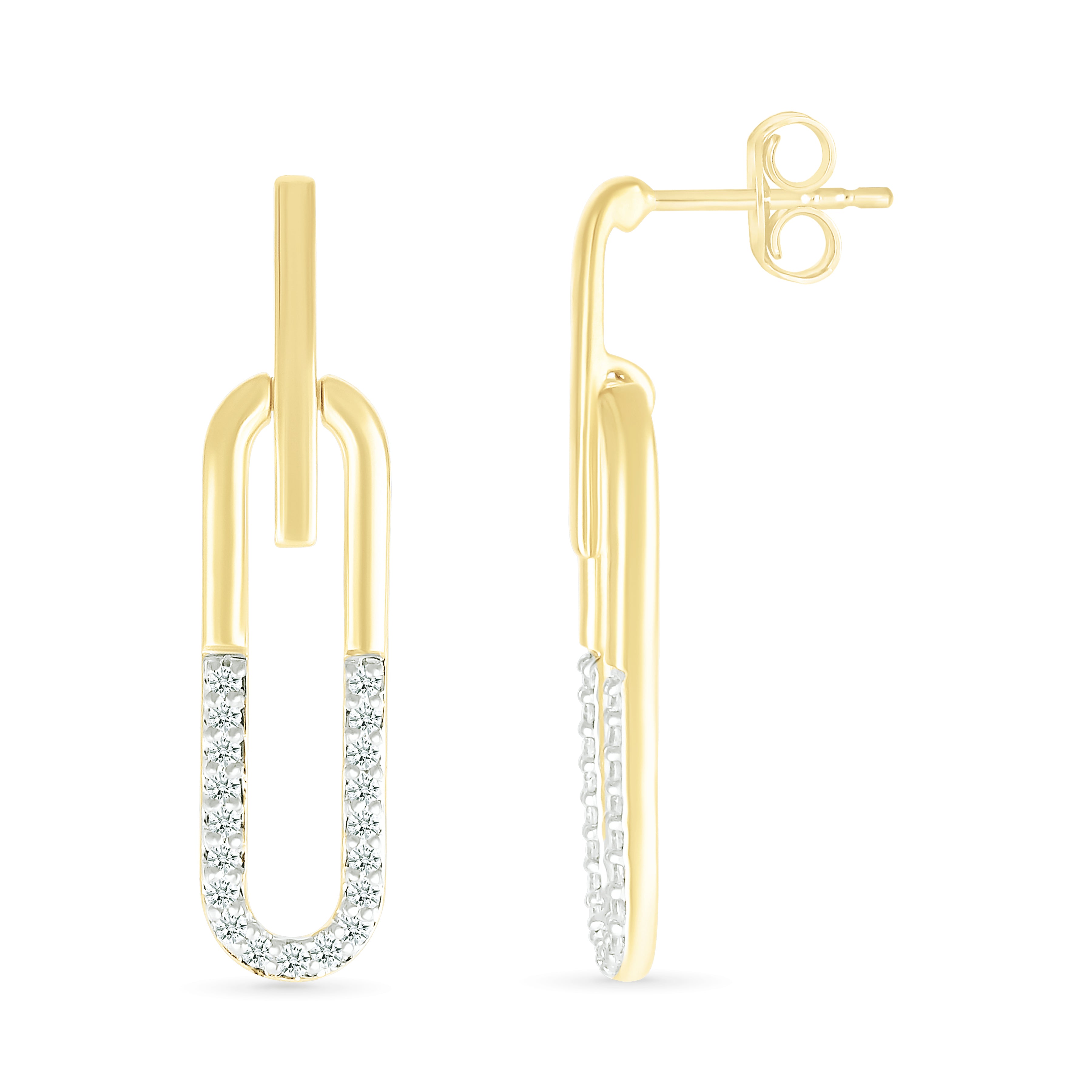 Dangling Paperclip Diamond Stud Earrings Earrings Estellacollection #product_description# 32665 Diamond Made to Order New Arrivals #tag4# #tag5# #tag6# #tag7# #tag8# #tag9# #tag10#