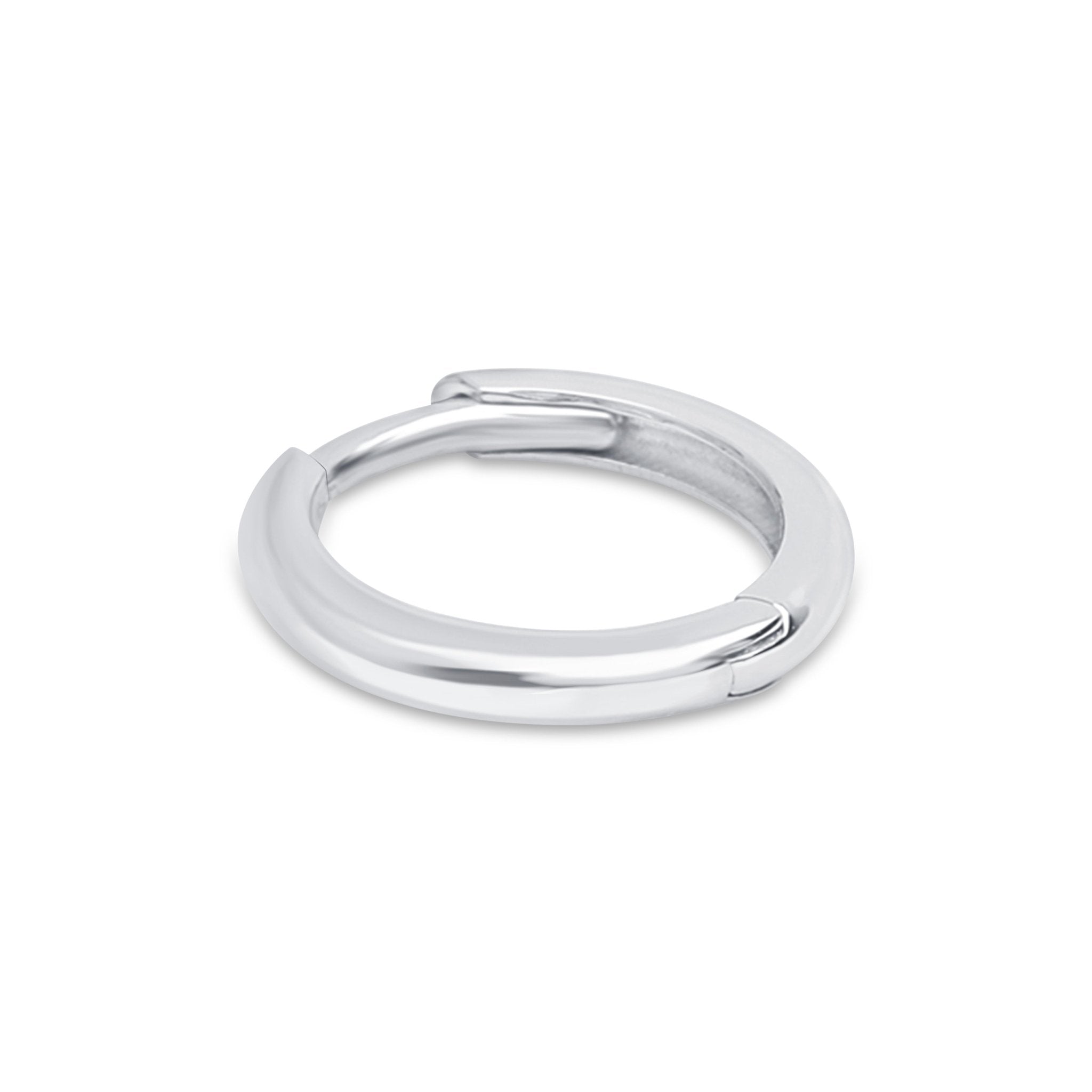Infinity Hoop Earring in Solid 14k White Gold