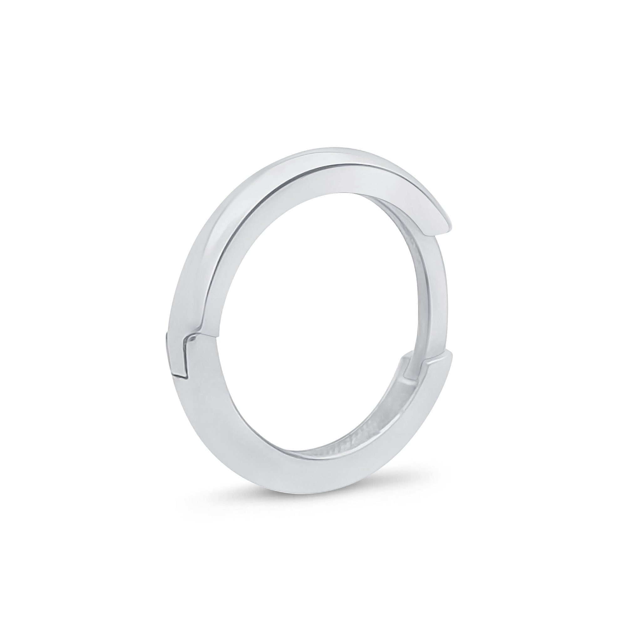 Infinity Hoop Earring in Solid 14k White Gold