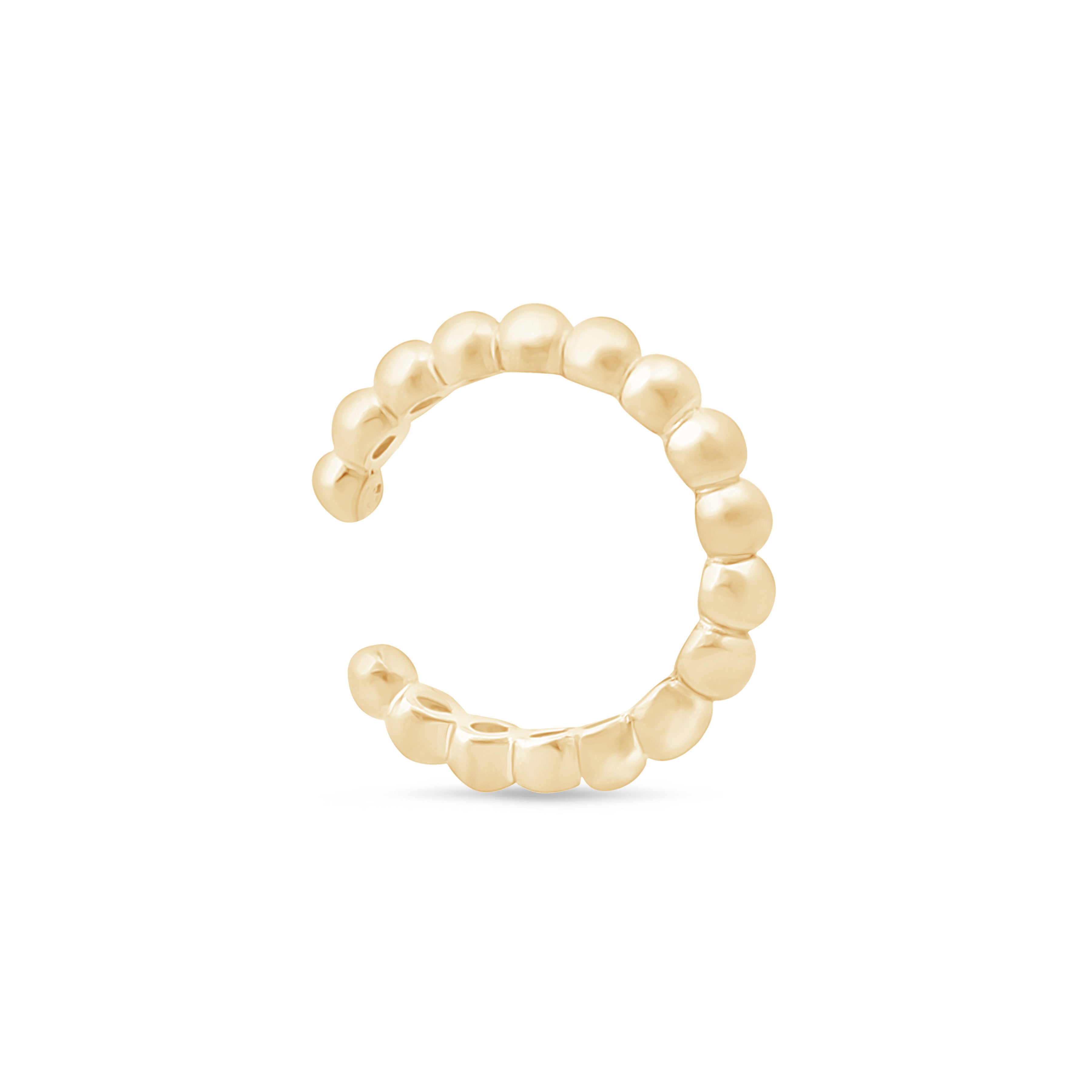 Beaded Ear Cuff in Solid 14k Yellow Gold