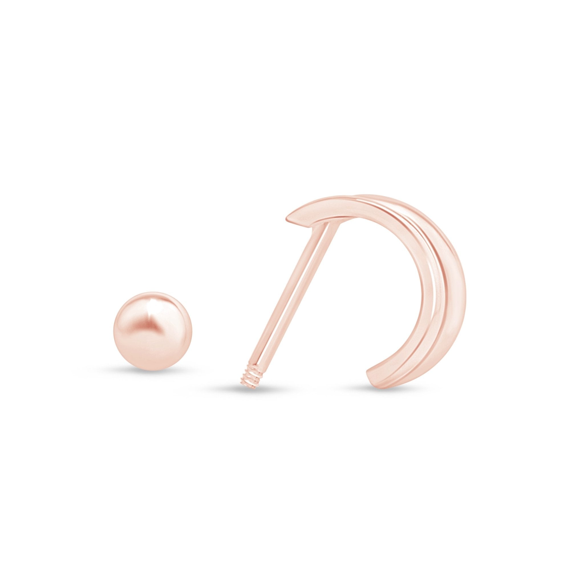 Double Hoop Illusion Ear Cuff Earring in Solid 14k Rose Gold