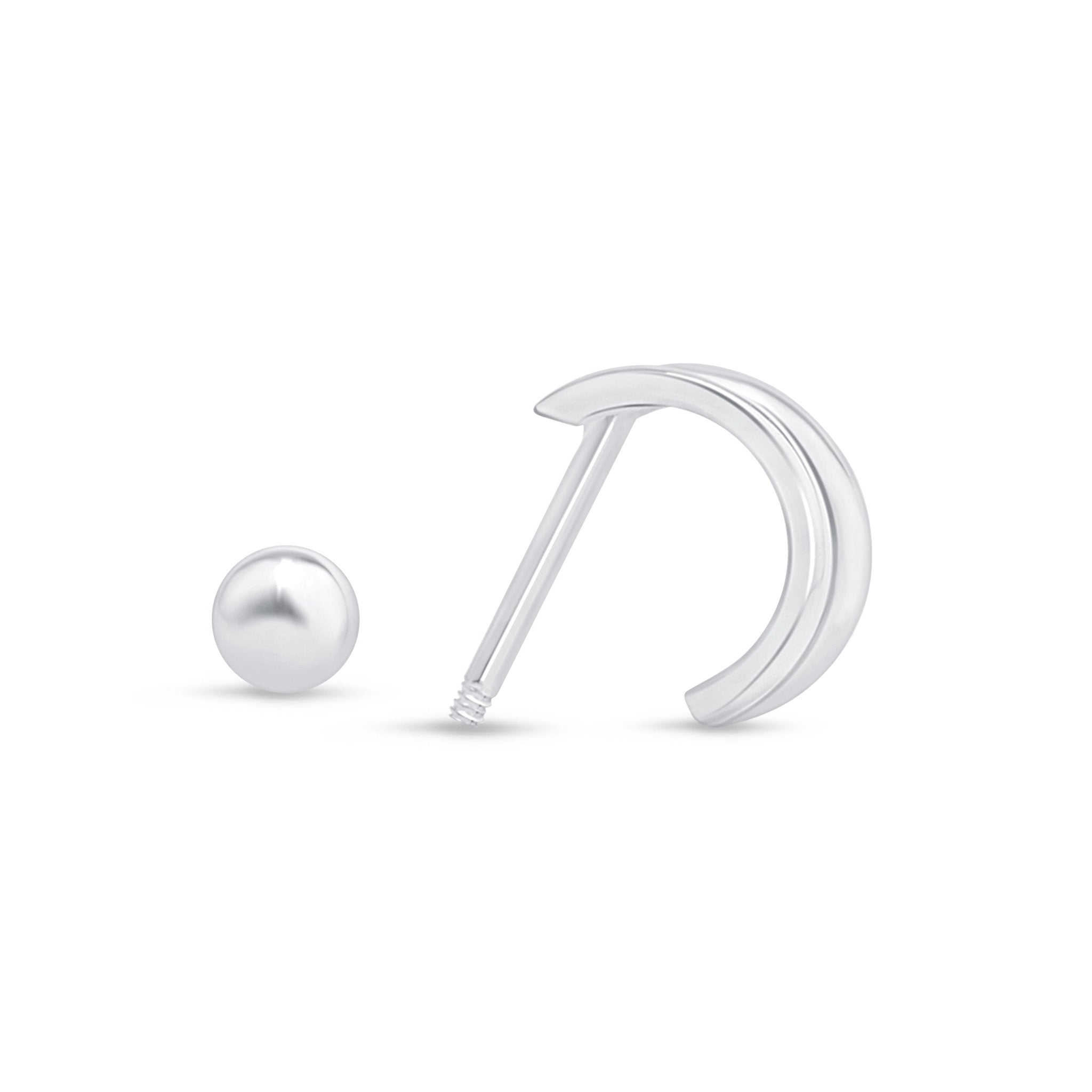 Double Hoop Illusion Ear Cuff Earring in Solid 14k White Gold