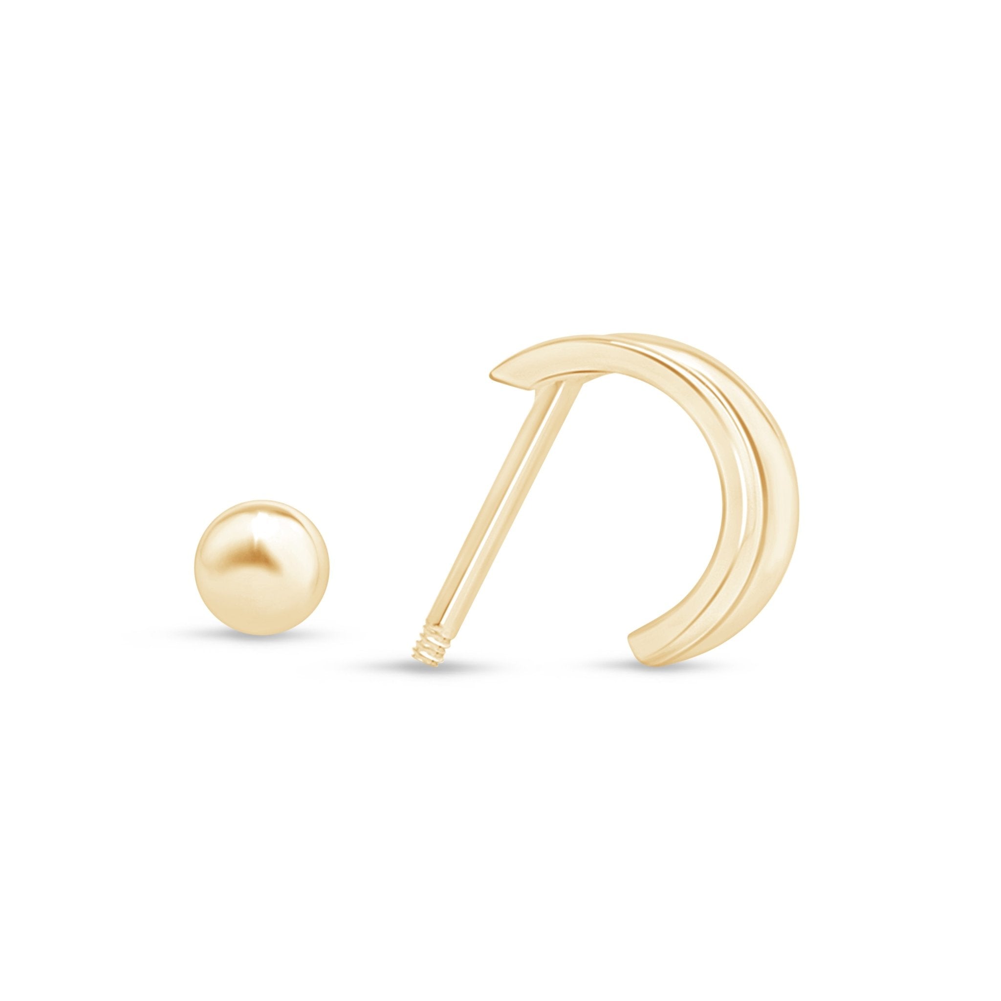 Double Hoop Illusion Ear Cuff Earring in Solid 14k Yellow Gold