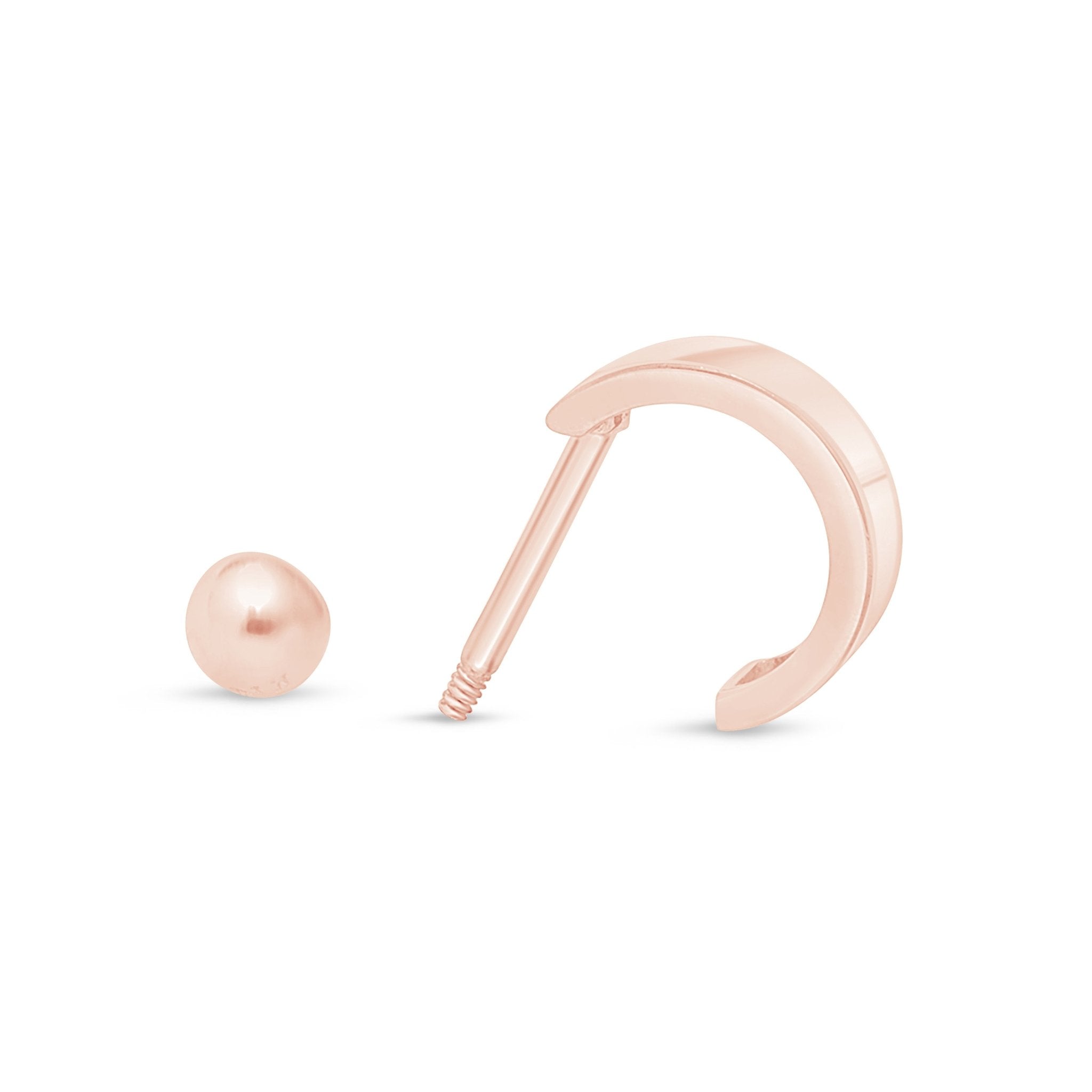 Wide Huggie Hoop in Solid 14k Rose Gold
