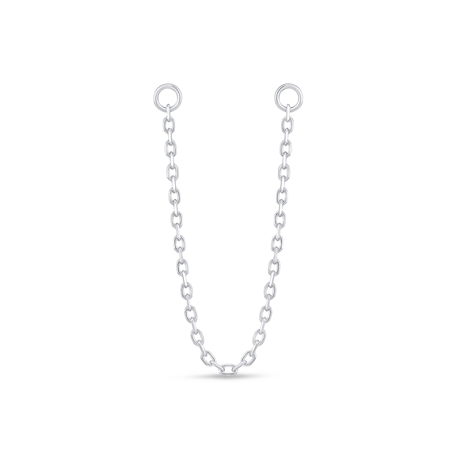 Earring Chain in Solid 14k White Gold