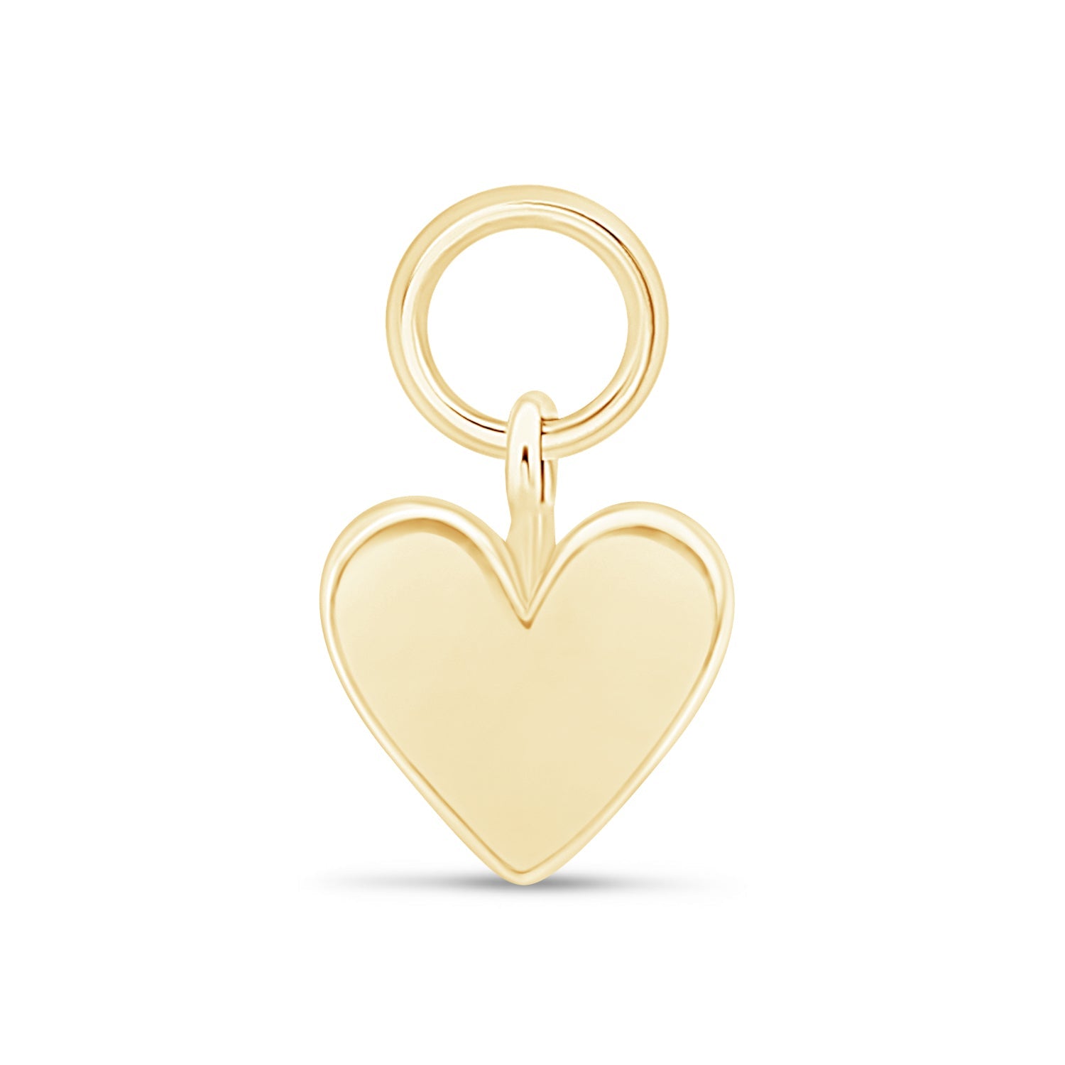 Hoop with Heart Charm in Solid 14k Yellow Gold