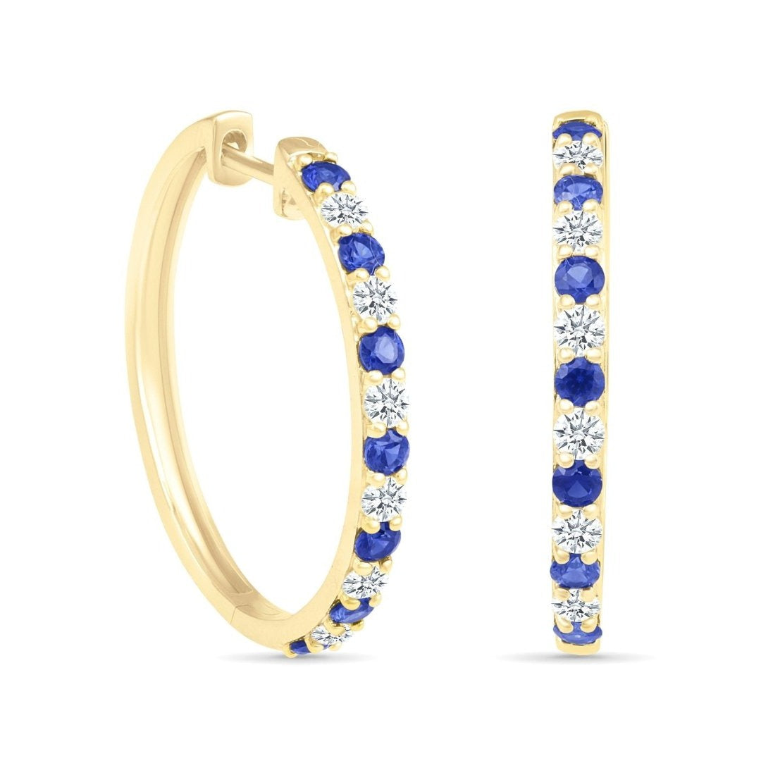 Alternating Blue and White Sapphire Hoop Earrings Earrings Estellacollection #product_description# 32675 10k Birthstone blue #tag4# #tag5# #tag6# #tag7# #tag8# #tag9# #tag10#