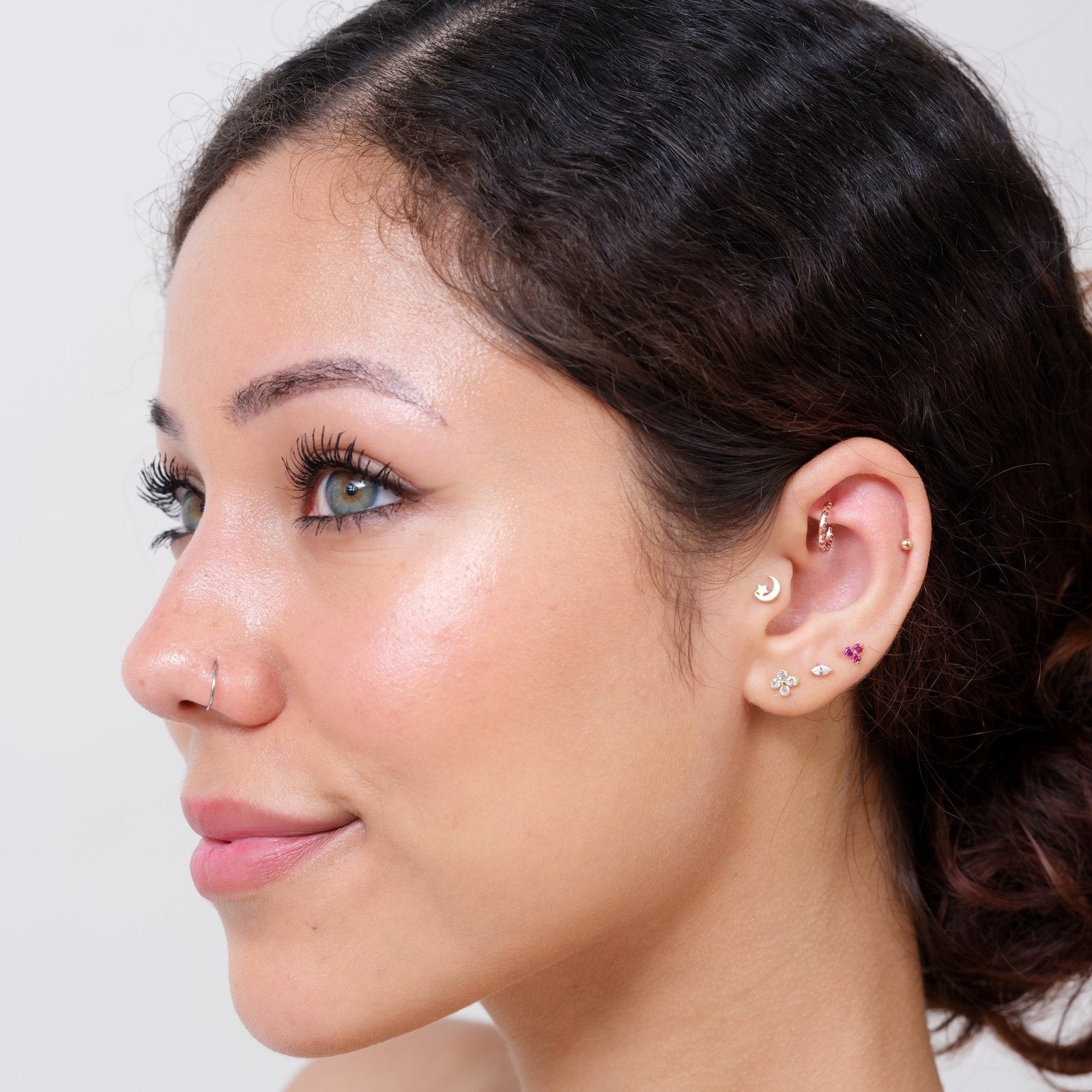 Beaded Diamond Four Petal Flower Flat Back Stud Earrings Estellacollection #product_description# 18382 14k Birthstone Cartilage Earring #tag4# #tag5# #tag6# #tag7# #tag8# #tag9# #tag10# 5MM