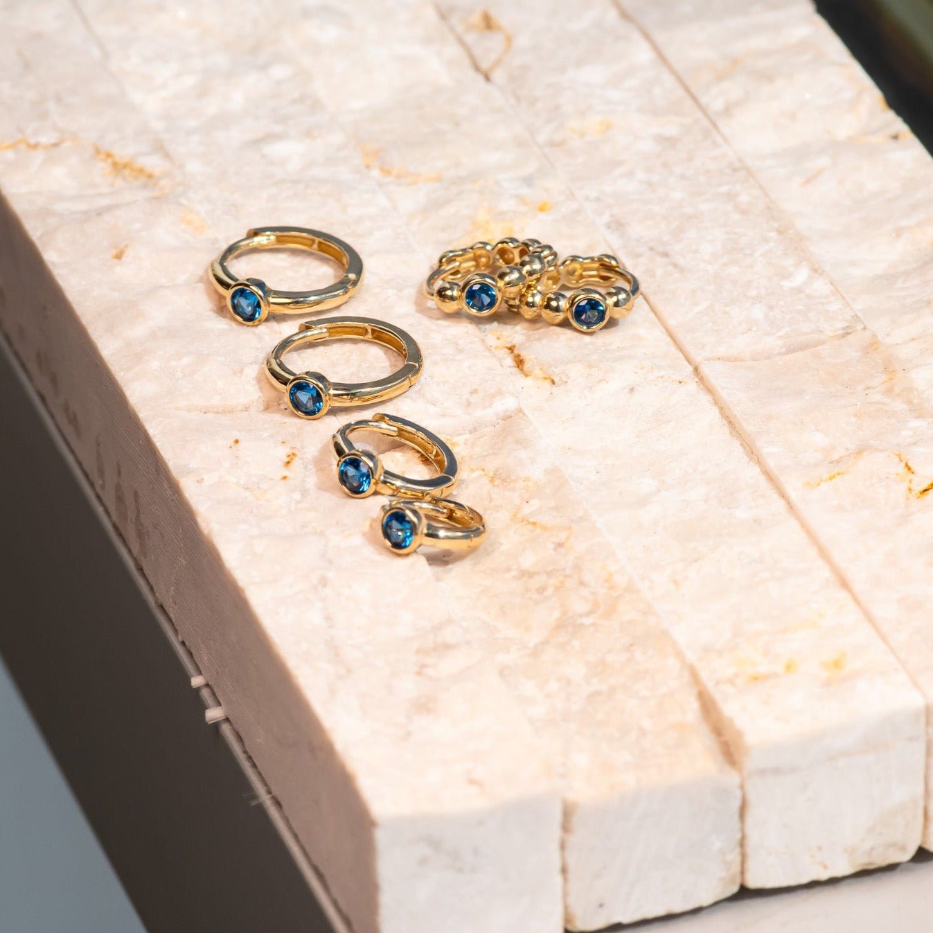 Bezel Set Blue Topaz Huggie in 14k Gold Earrings Estellacollection #product_description# 18368 blue Blue Gemstone cartilage hoop #tag4# #tag5# #tag6# #tag7# #tag8# #tag9# #tag10# 6mm Single Hoop