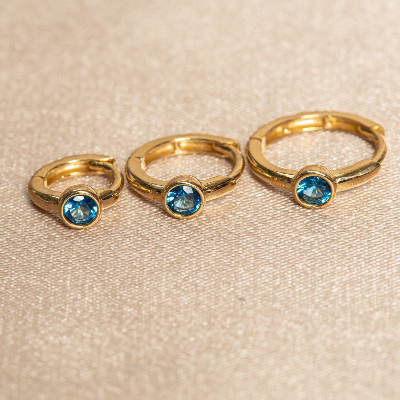 Bezel Set Blue Topaz Huggie in 14k Gold Earrings Estellacollection #product_description# 18368 blue Blue Gemstone cartilage hoop #tag4# #tag5# #tag6# #tag7# #tag8# #tag9# #tag10# 6mm Single Hoop
