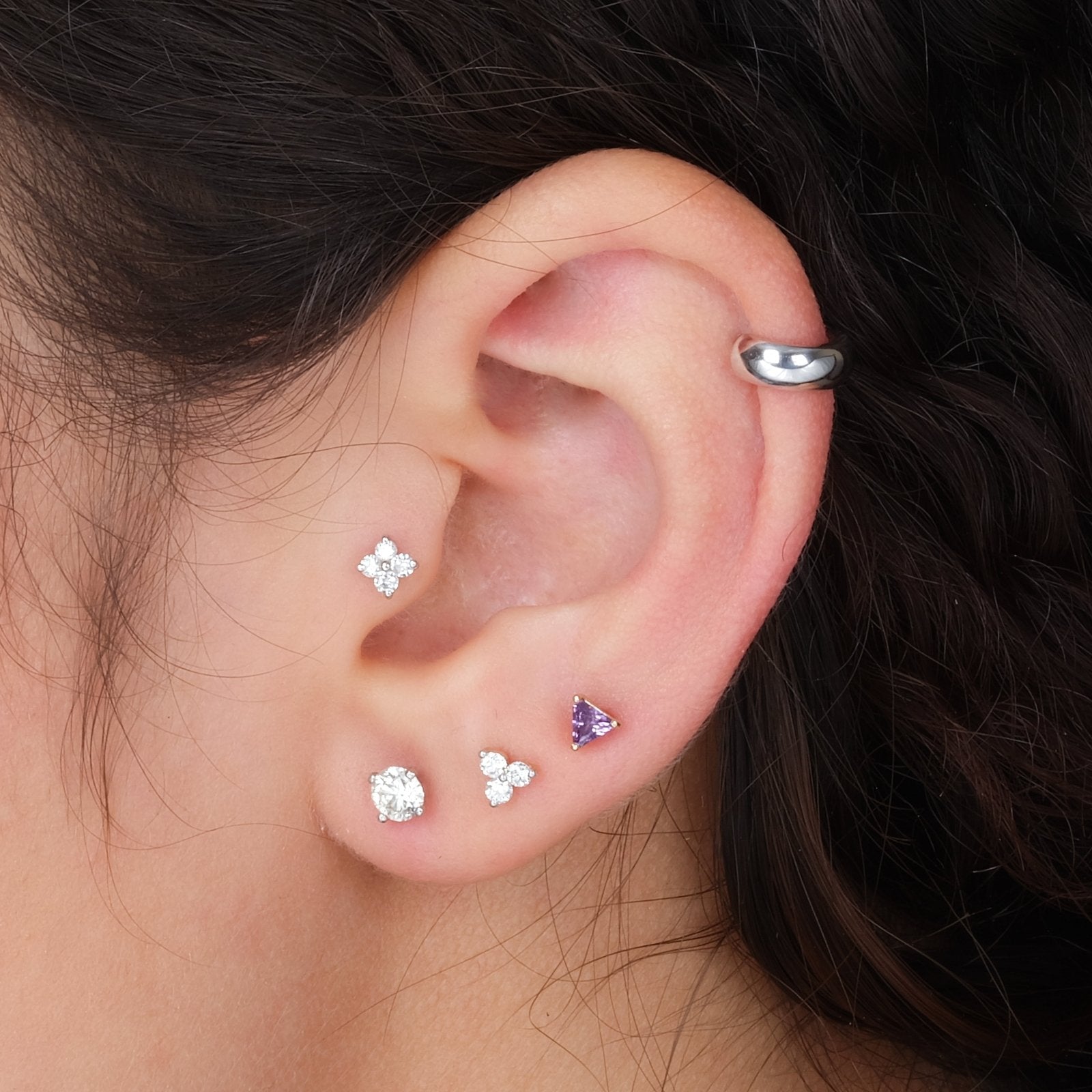 Diamond Trinity Cluster Flat Back Earring Earrings Estellacollection #product_description# 18348 14k April Birthstone Birthstone #tag4# #tag5# #tag6# #tag7# #tag8# #tag9# #tag10# 5MM