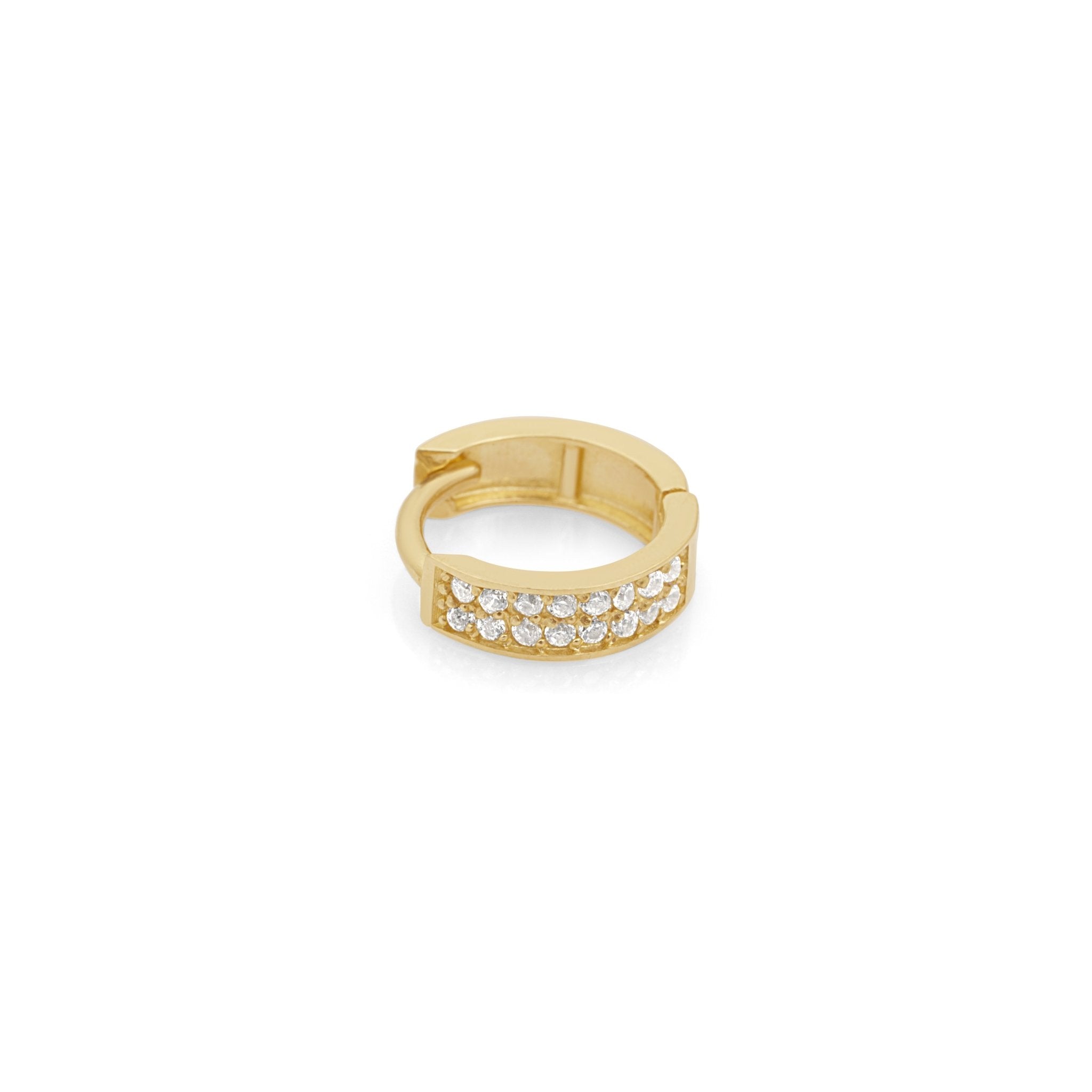 Double Row PavÃ© Huggie Earring Earrings Estellacollection #product_description# 18264 cartilage hoop Colorless Gemstone Cubic Zirconia #tag4# #tag5# #tag6# #tag7# #tag8# #tag9# #tag10#