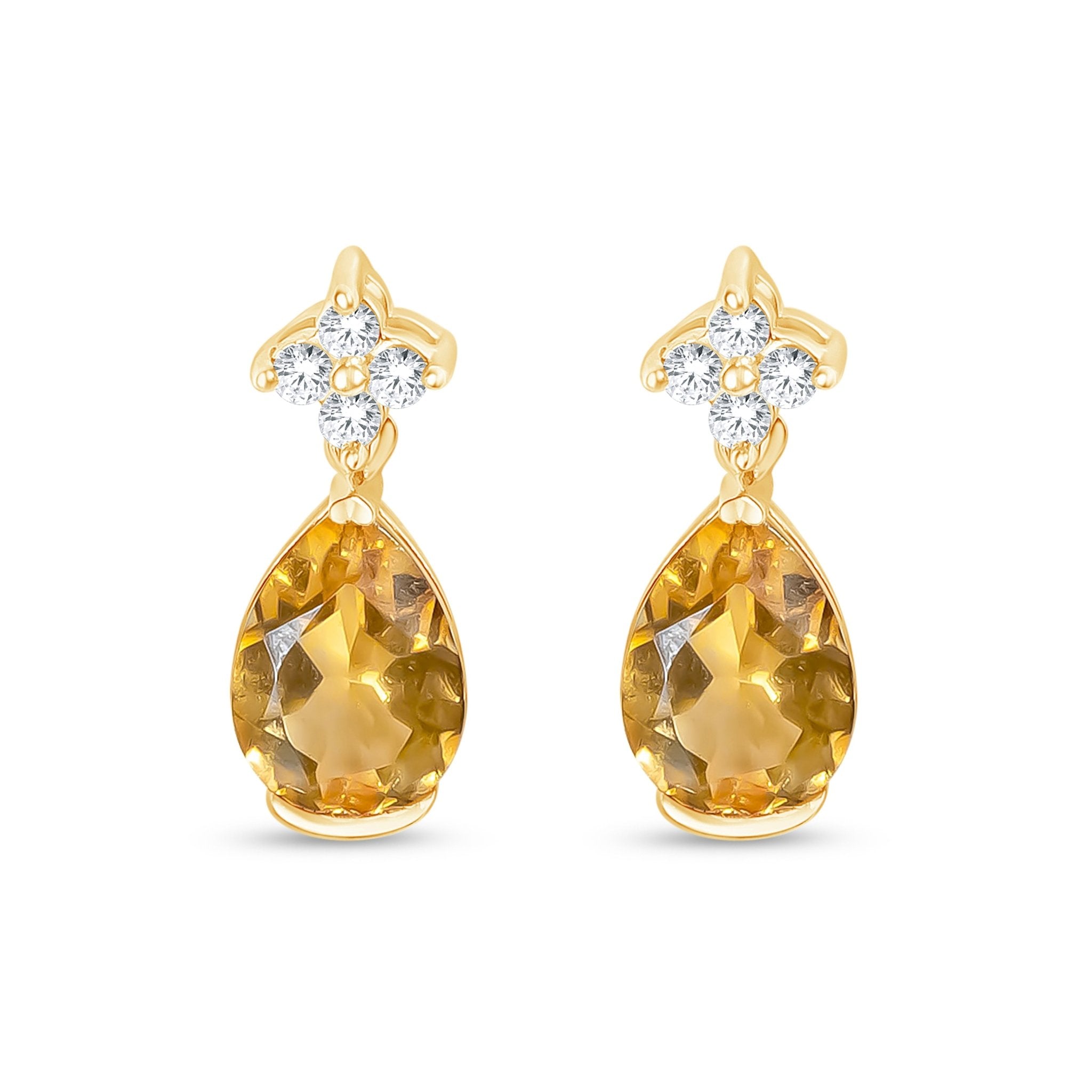 Sapphire Clover with Citrine Droplet Stud Earrings Earrings Estellacollection #product_description# 32652 Citrine Dangle Earrings Made to Order #tag4# #tag5# #tag6# #tag7# #tag8# #tag9# #tag10#