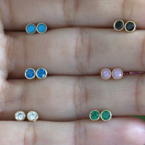 Bezel Set Emerald Flat Back Stud Earrings Estellacollection #product_description# 17880 14k Birthstone Birthstone Earrings #tag4# #tag5# #tag6# #tag7# #tag8# #tag9# #tag10# 2MM 5MM