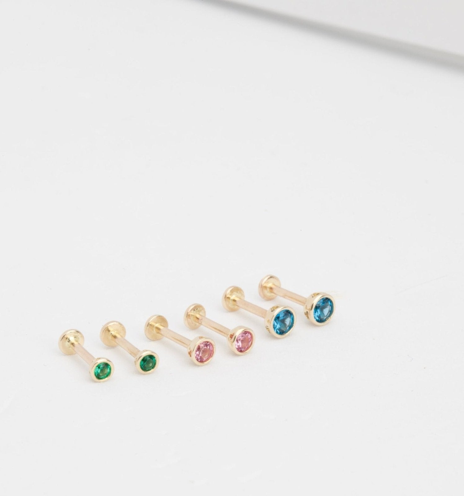 Bezel Set Pink Tourmaline Flat Back Stud Earrings Estellacollection #product_description# 17949 14k Birthstone Cartilage Earring #tag4# #tag5# #tag6# #tag7# #tag8# #tag9# #tag10# 2MM 5MM