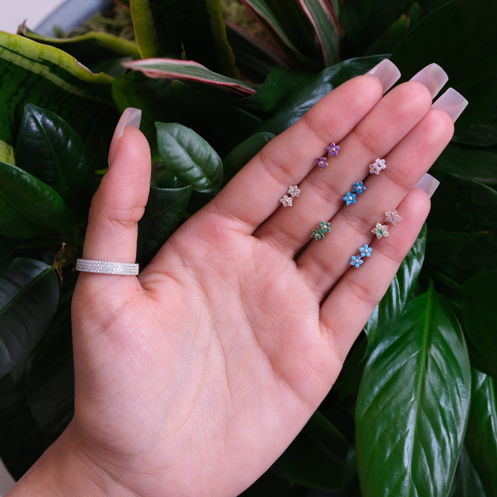 Blue Topaz Flower Flat Back Stud Earrings Estellacollection #product_description# 18124 14k Birthstone Birthstone Earrings #tag4# #tag5# #tag6# #tag7# #tag8# #tag9# #tag10# 5MM