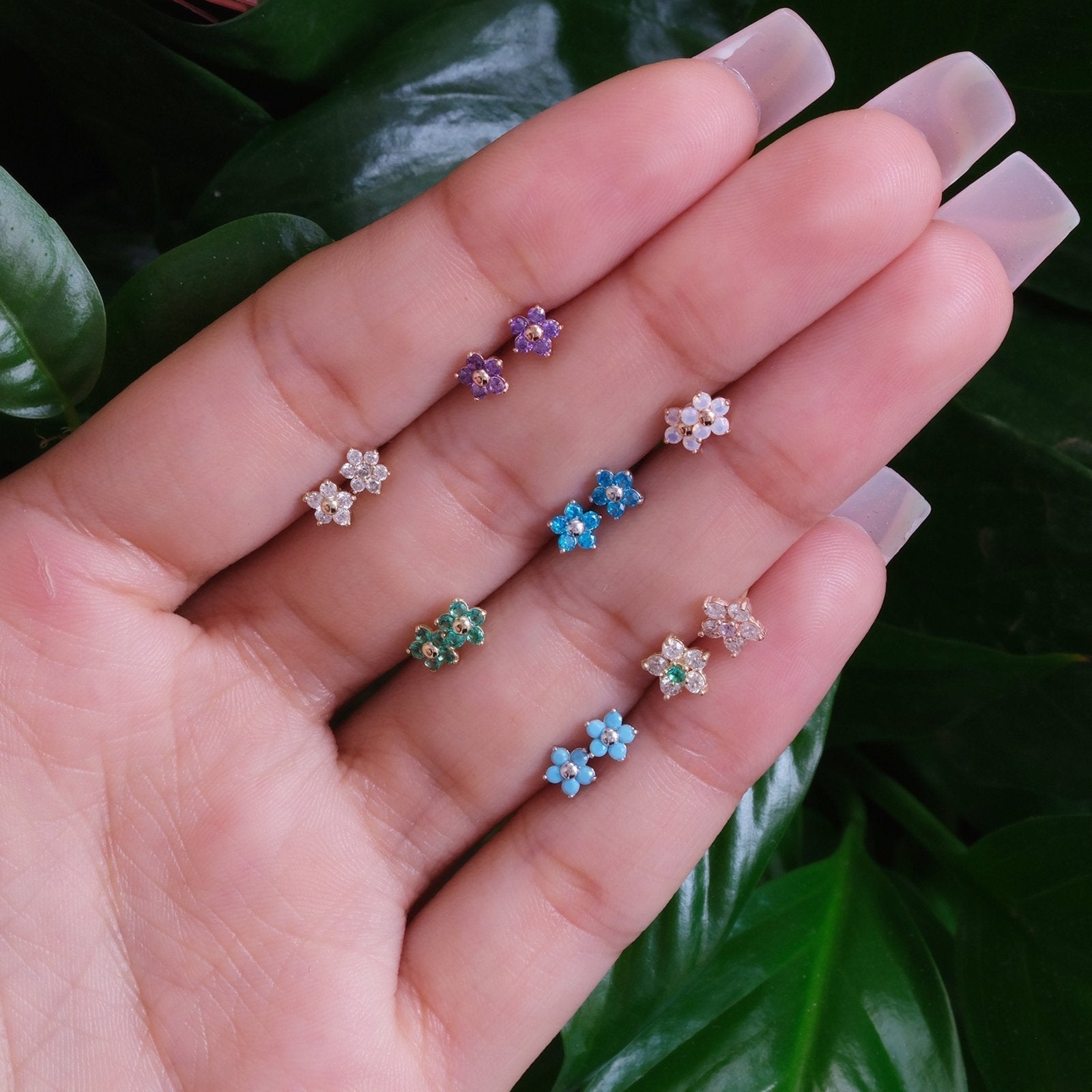 Blue Topaz Flower Flat Back Stud Earrings Estellacollection #product_description# 18124 14k Birthstone Birthstone Earrings #tag4# #tag5# #tag6# #tag7# #tag8# #tag9# #tag10# 5MM