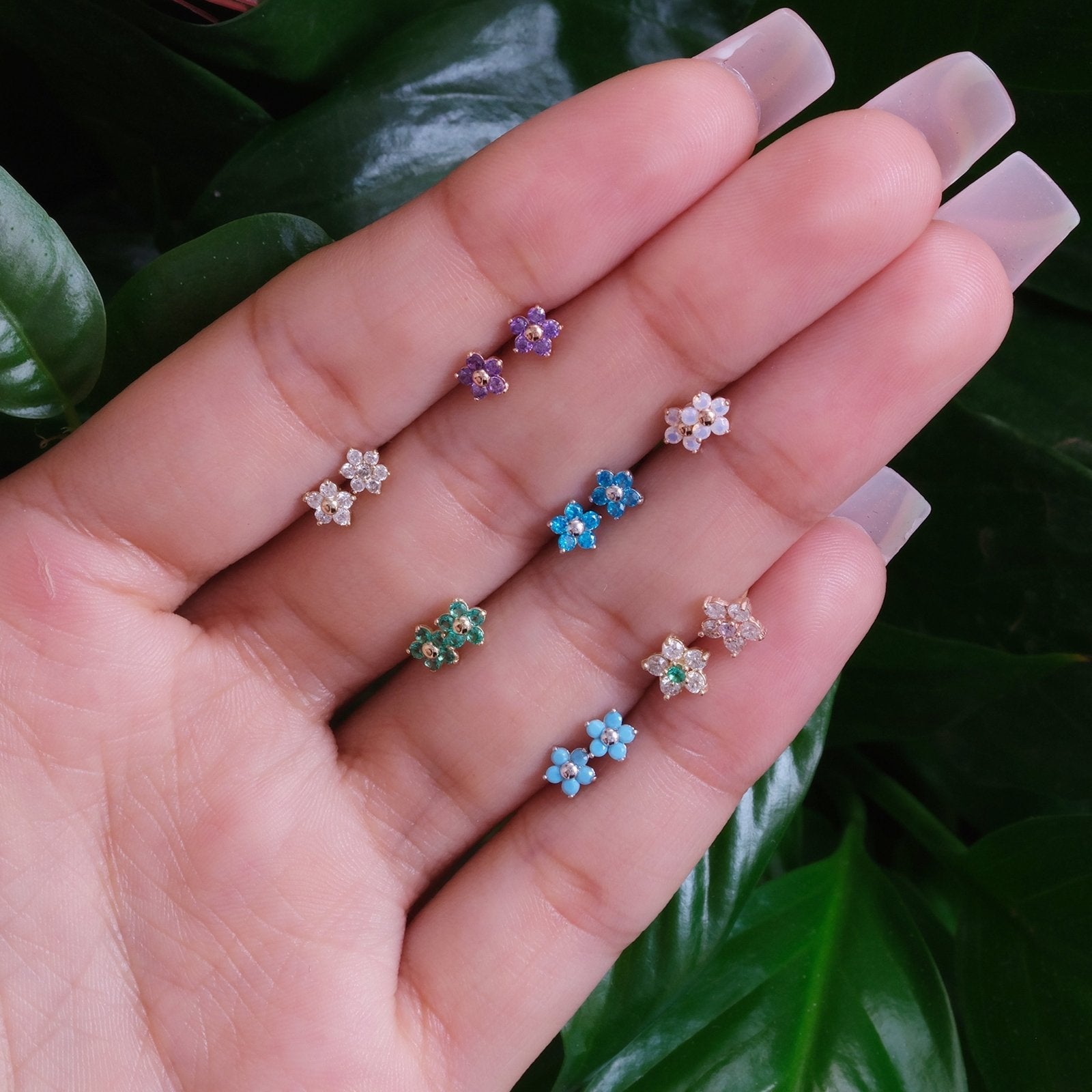 Blue Topaz Flower Flat Back Stud Earrings Estellacollection #product_description# 18124 14k Birthstone Birthstone Earrings #tag4# #tag5# #tag6# #tag7# #tag8# #tag9# #tag10# 5MM