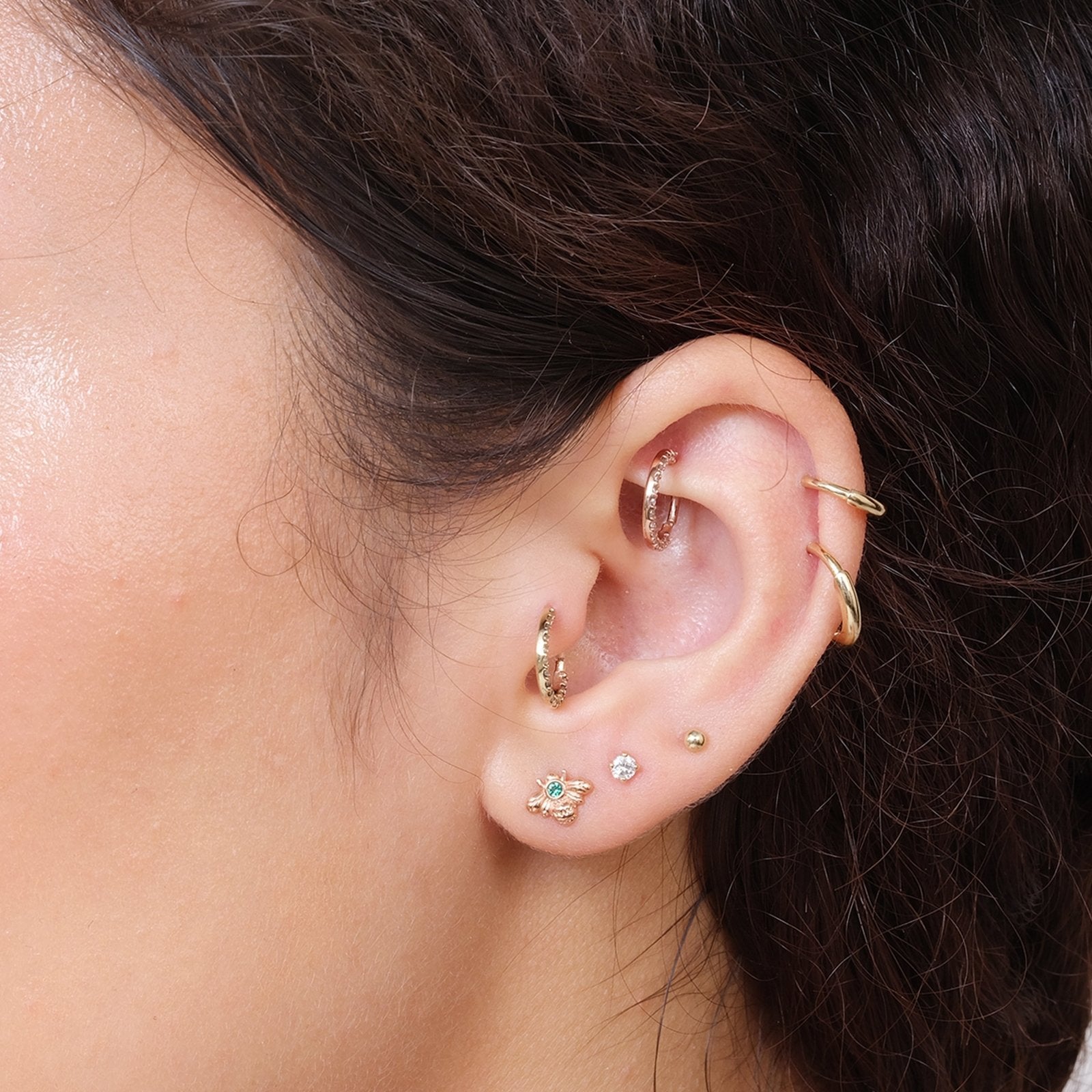 Emerald Bee Flat Back Stud Earrings Estellacollection #product_description# 17939 14k Birthstone Cartilage Earring #tag4# #tag5# #tag6# #tag7# #tag8# #tag9# #tag10# 5MM