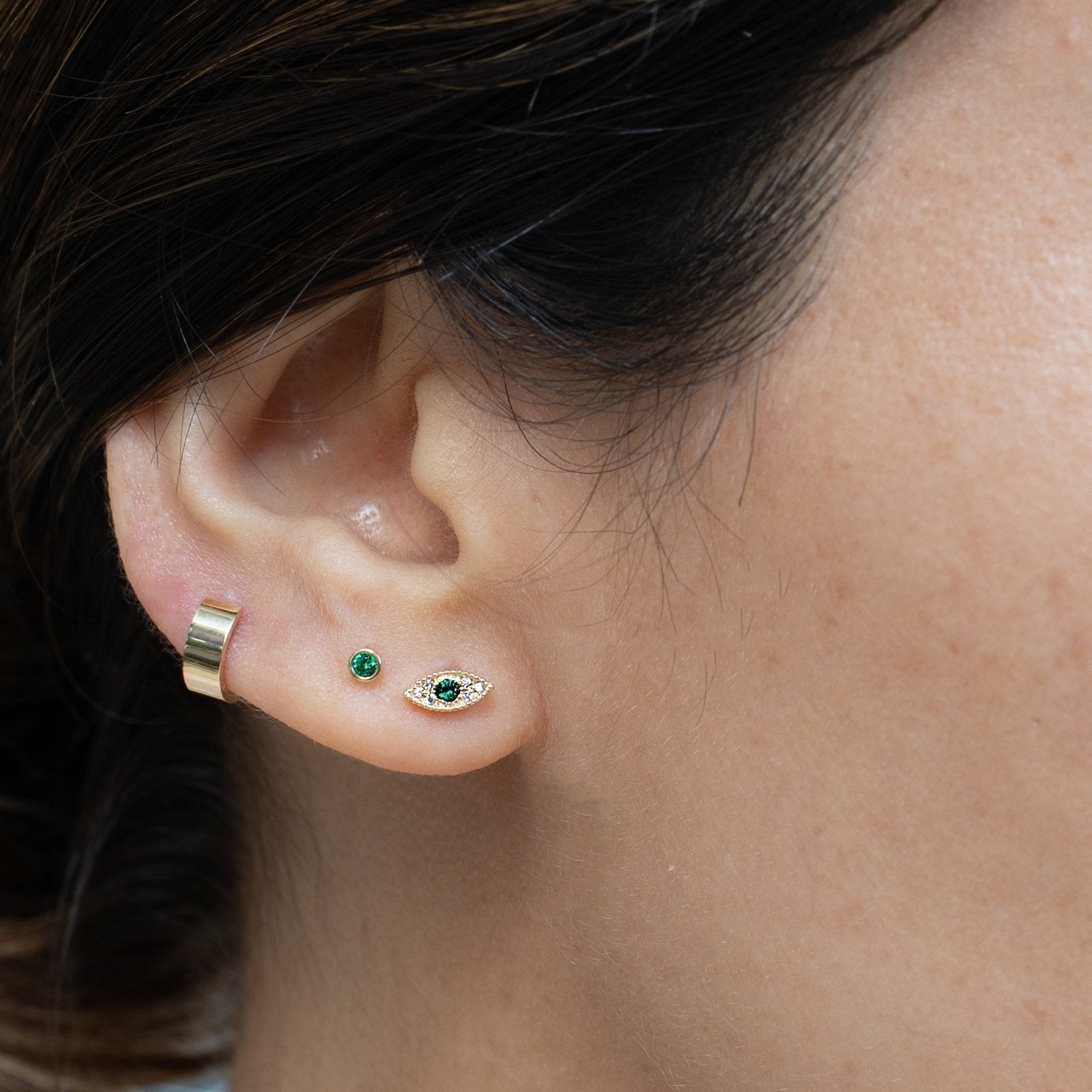Emerald Evil Eye Flat Back Stud Earrings Estellacollection #product_description# 17881 14k Birthstone Birthstone Earrings #tag4# #tag5# #tag6# #tag7# #tag8# #tag9# #tag10# 5MM