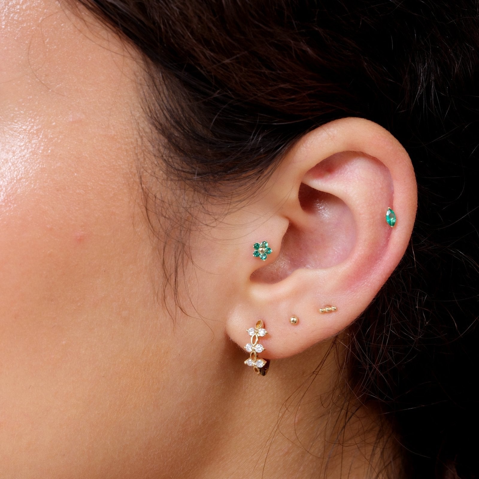 Emerald Flower Flat Back Stud Earrings Estellacollection #product_description# 18122 14k Birthstone Birthstone Earrings #tag4# #tag5# #tag6# #tag7# #tag8# #tag9# #tag10# 5MM