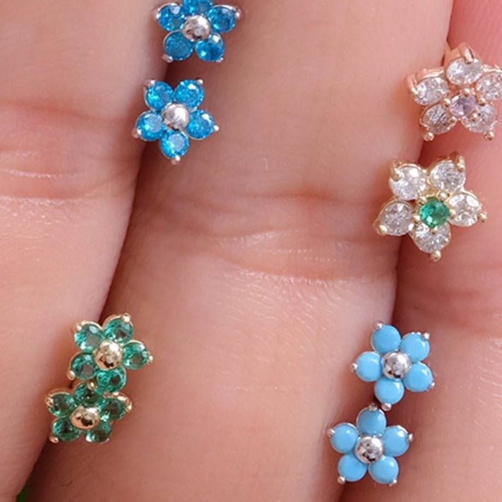 Emerald Flower Flat Back Stud Earrings Estellacollection #product_description# 18122 14k Birthstone Birthstone Earrings #tag4# #tag5# #tag6# #tag7# #tag8# #tag9# #tag10# 5MM