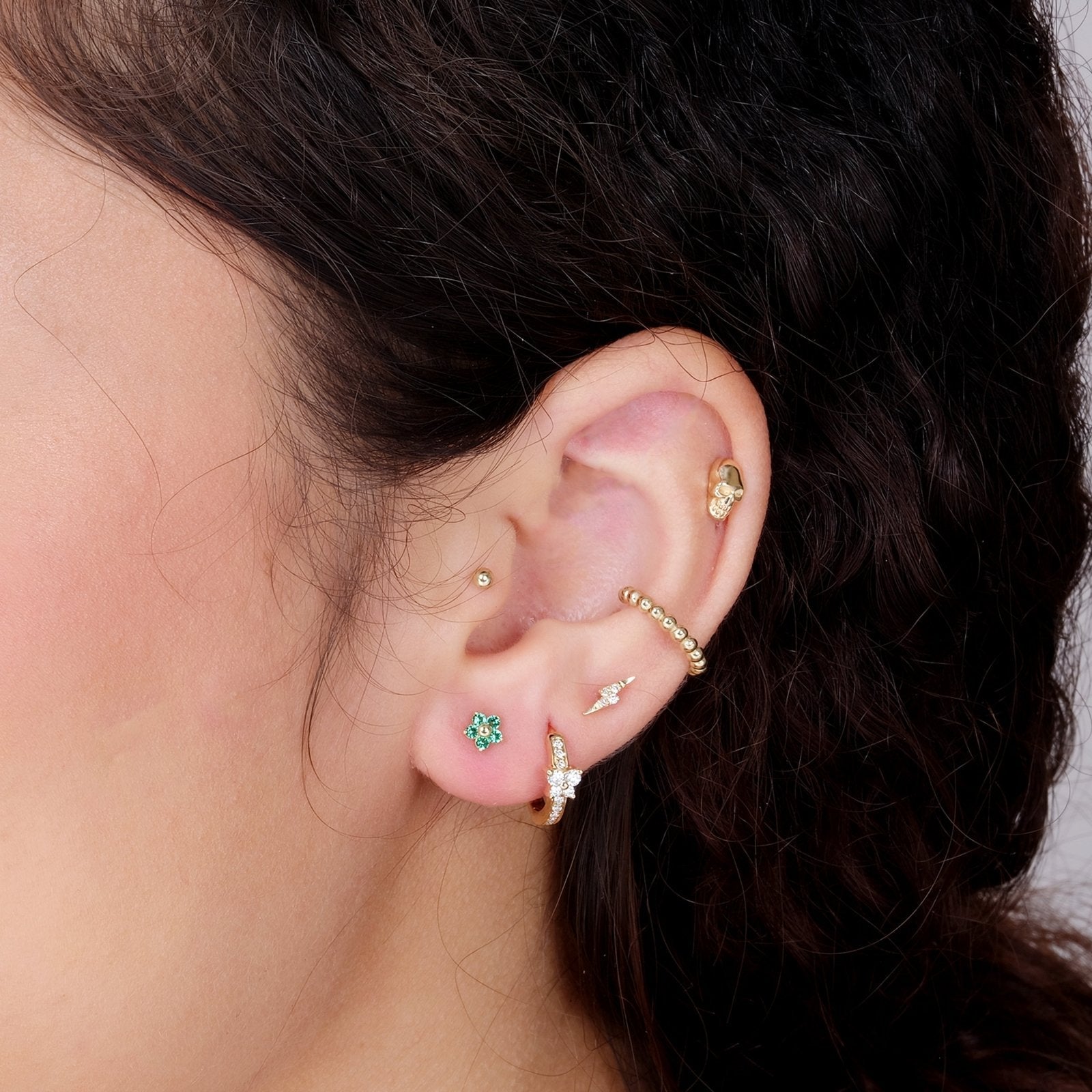 Emerald Flower Flat Back Stud Earrings Estellacollection #product_description# 18122 14k Birthstone Birthstone Earrings #tag4# #tag5# #tag6# #tag7# #tag8# #tag9# #tag10# 5MM