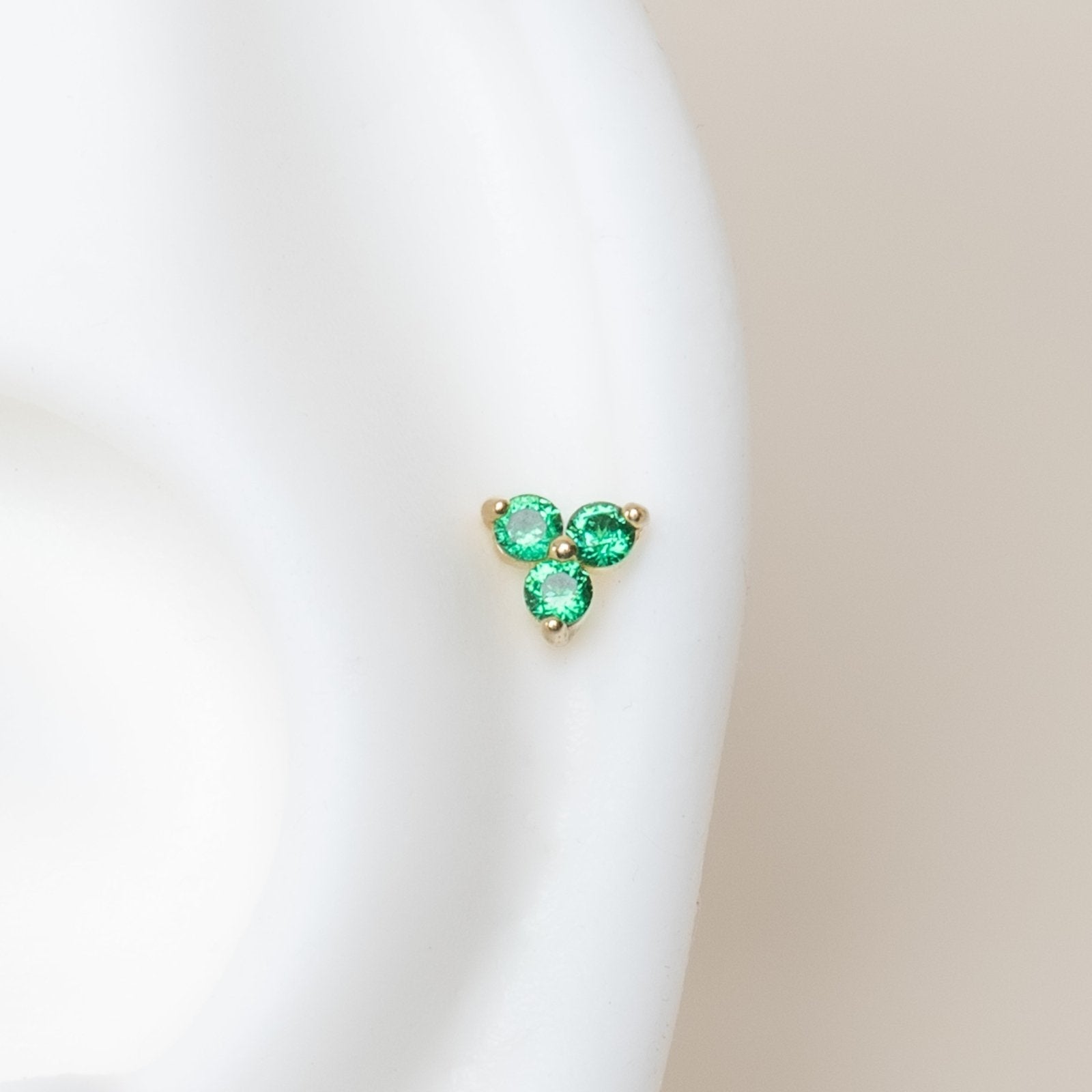 Emerald Trinity Cluster Flat Back Stud Earrings Estellacollection #product_description# 18077 14k Birthstone Birthstone Earrings #tag4# #tag5# #tag6# #tag7# #tag8# #tag9# #tag10# 5MM