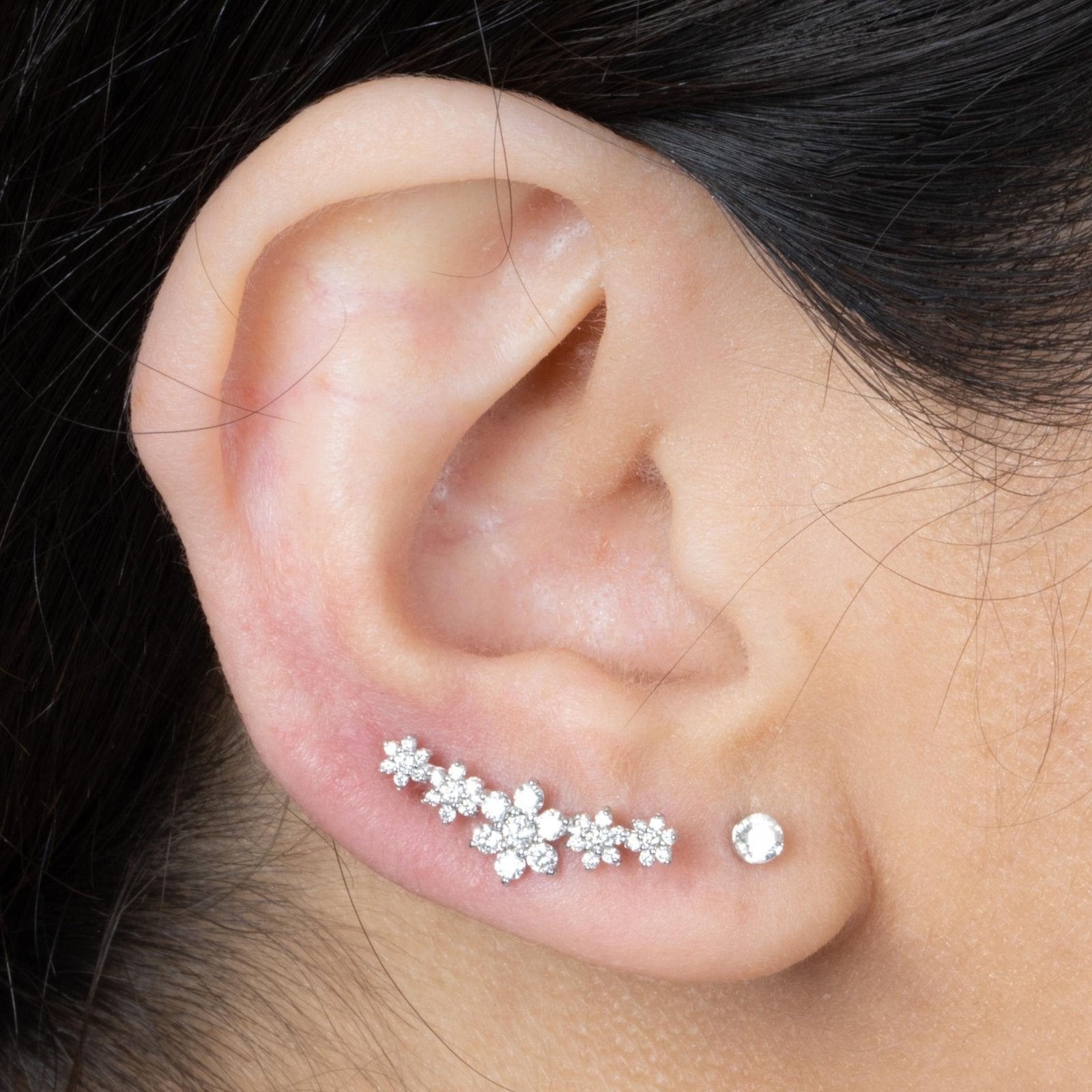 Five Flower Diamond Garland Flat Back Stud in Solid White 14k Gold Earrings Estellacollection #product_description# 18385 14k April Birthstone Birthstone #tag4# #tag5# #tag6# #tag7# #tag8# #tag9# #tag10# 5MM