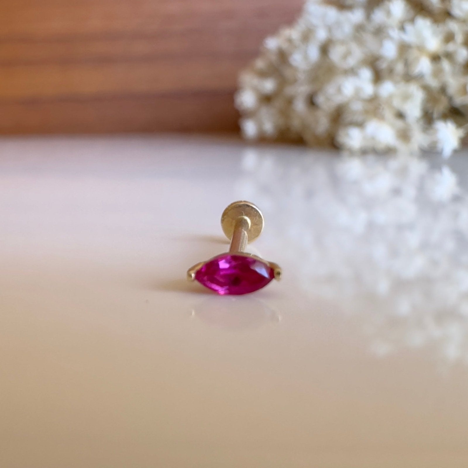 Marquise Pink Ruby Flat Back Earring Earrings Estellacollection #product_description# 18318 14k Birthstone Birthstone Earrings #tag4# #tag5# #tag6# #tag7# #tag8# #tag9# #tag10# 5MM