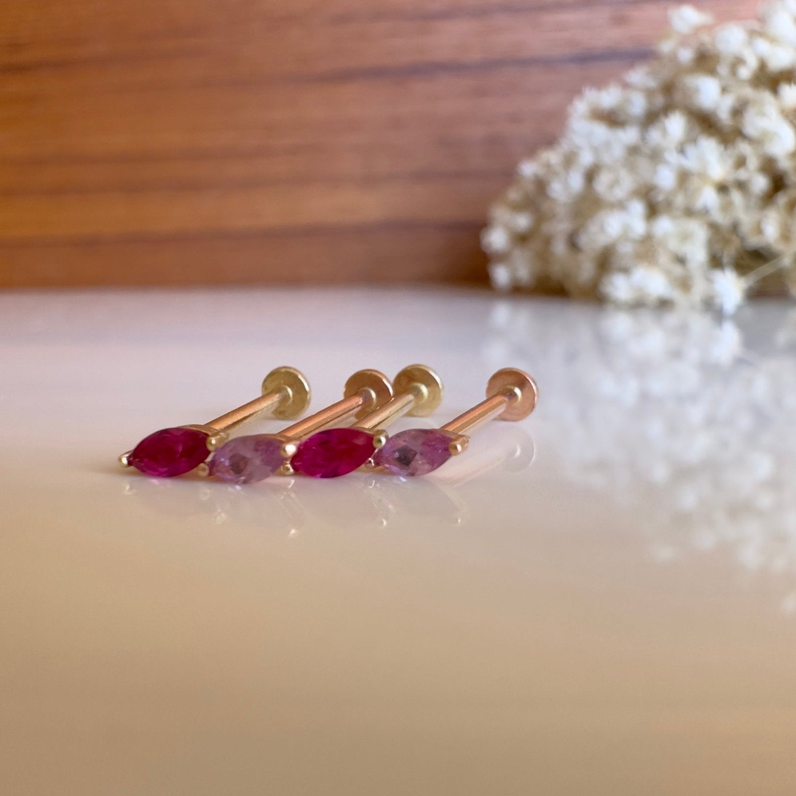 Marquise Pink Tourmaline Flat Back Earring Earrings Estellacollection #product_description# 17916 14k Cartilage Earring Cartilage Earrings #tag4# #tag5# #tag6# #tag7# #tag8# #tag9# #tag10# 5MM