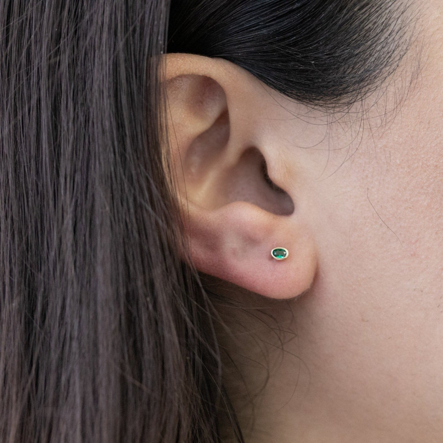 Oval Emerald Flat Back Earring in Bezel Set Solid 14k Yellow Gold Earrings Estellacollection #product_description# 18314 14k Cartilage Earring Cartilage Earrings #tag4# #tag5# #tag6# #tag7# #tag8# #tag9# #tag10# 5MM