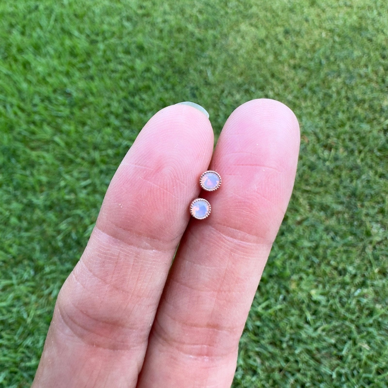 Pink Opal Milgrain Flat Back Stud Earrings Estellacollection #product_description# 18105 14k Birthstone Birthstone Earrings #tag4# #tag5# #tag6# #tag7# #tag8# #tag9# #tag10# 2.5MM 5MM