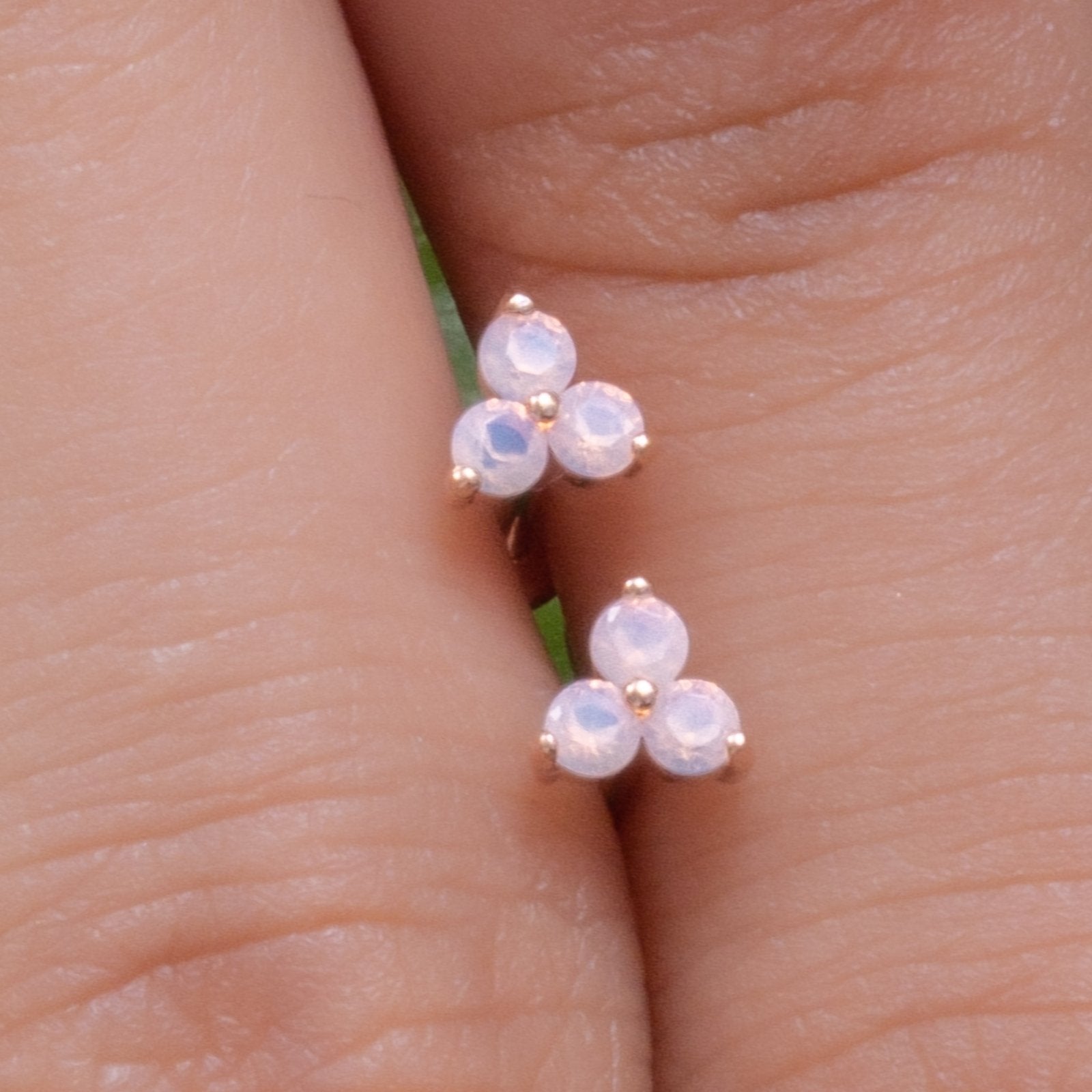 Pink Opal Trinity Cluster Flat Back Earring Earrings Estellacollection #product_description# 18132 14k Birthstone Cartilage Earring #tag4# #tag5# #tag6# #tag7# #tag8# #tag9# #tag10# 5MM