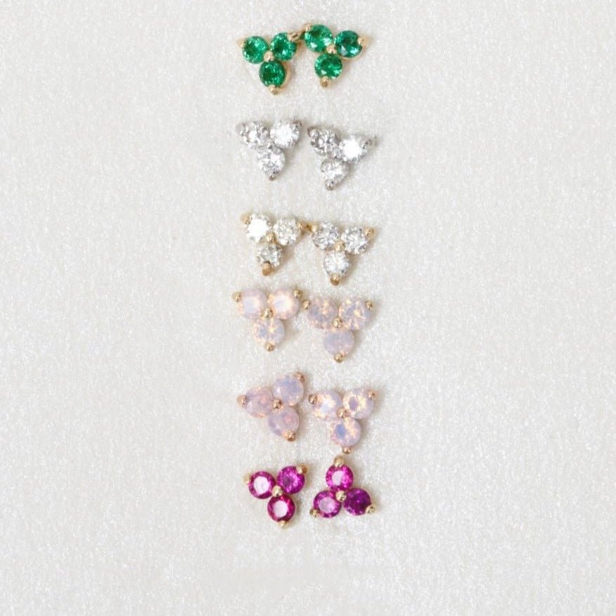 Pink Opal Trinity Cluster Flat Back Earring Earrings Estellacollection #product_description# 18132 14k Birthstone Cartilage Earring #tag4# #tag5# #tag6# #tag7# #tag8# #tag9# #tag10# 5MM