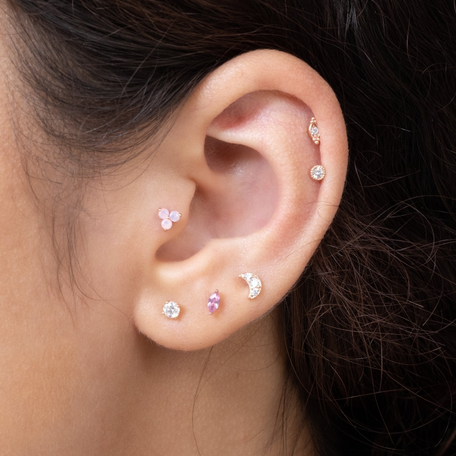 Pink Opal Trinity Cluster Flat Back Earring Earrings Estellacollection #product_description# 18132 14k Birthstone Cartilage Earring #tag4# #tag5# #tag6# #tag7# #tag8# #tag9# #tag10# 5MM