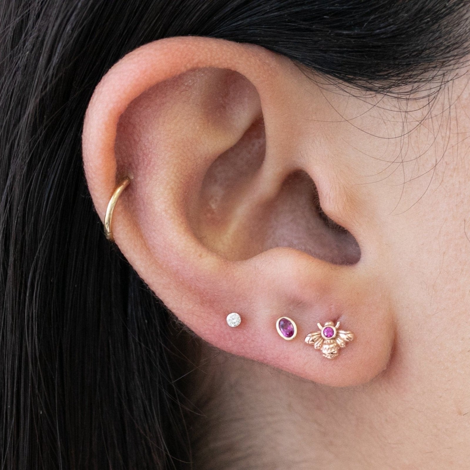 Pink Ruby Bee Flat Back Stud Earrings Estellacollection #product_description# 18505 14k Birthstone Birthstone Earrings #tag4# #tag5# #tag6# #tag7# #tag8# #tag9# #tag10# 5MM