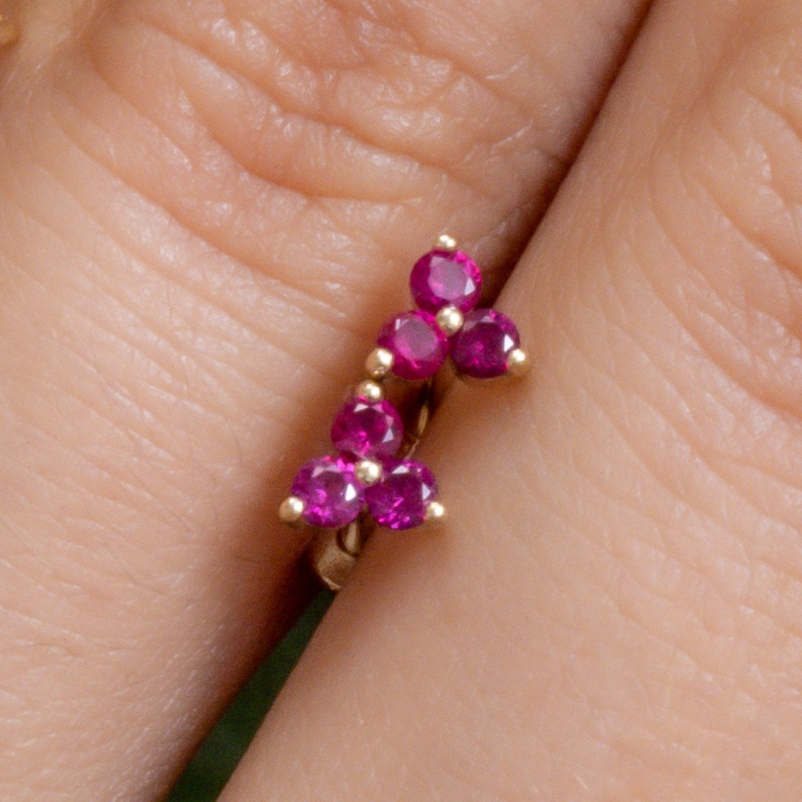 Pink Ruby Trinity Cluster Flat Back Earring Earrings Estellacollection #product_description# 18134 14k Birthstone Cartilage Earring #tag4# #tag5# #tag6# #tag7# #tag8# #tag9# #tag10# 5MM