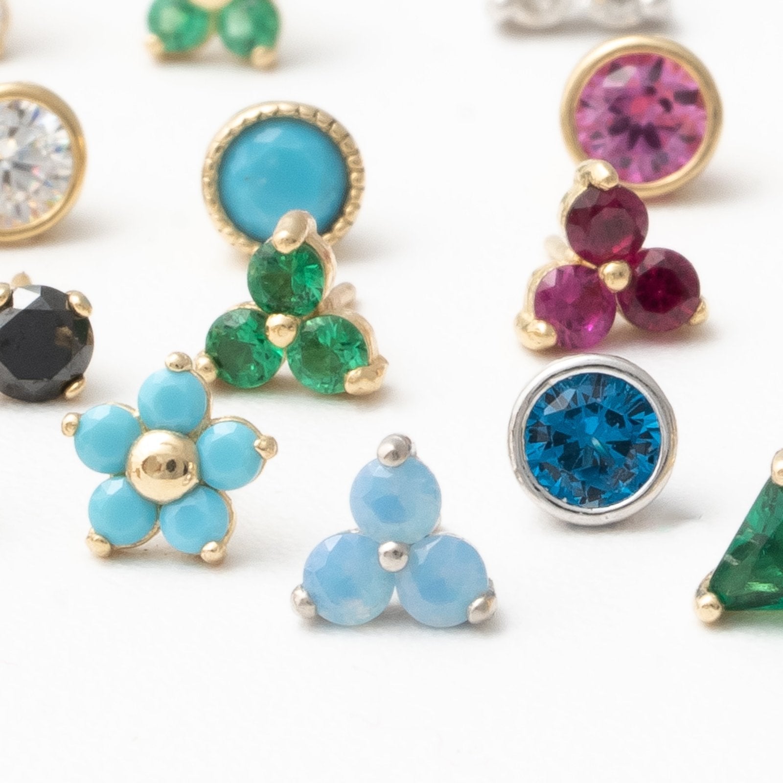 Turquoise Flower Flat Back Stud Earrings Estellacollection #product_description# 18324 14k Birthstone Blue Gemstone #tag4# #tag5# #tag6# #tag7# #tag8# #tag9# #tag10# 5MM