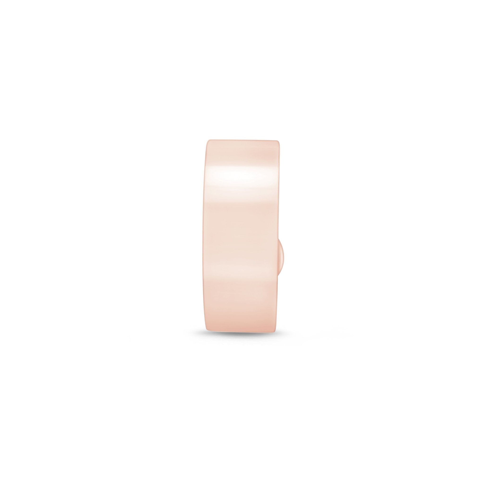 Wide Huggie Hoop in Solid 14k Rose Gold